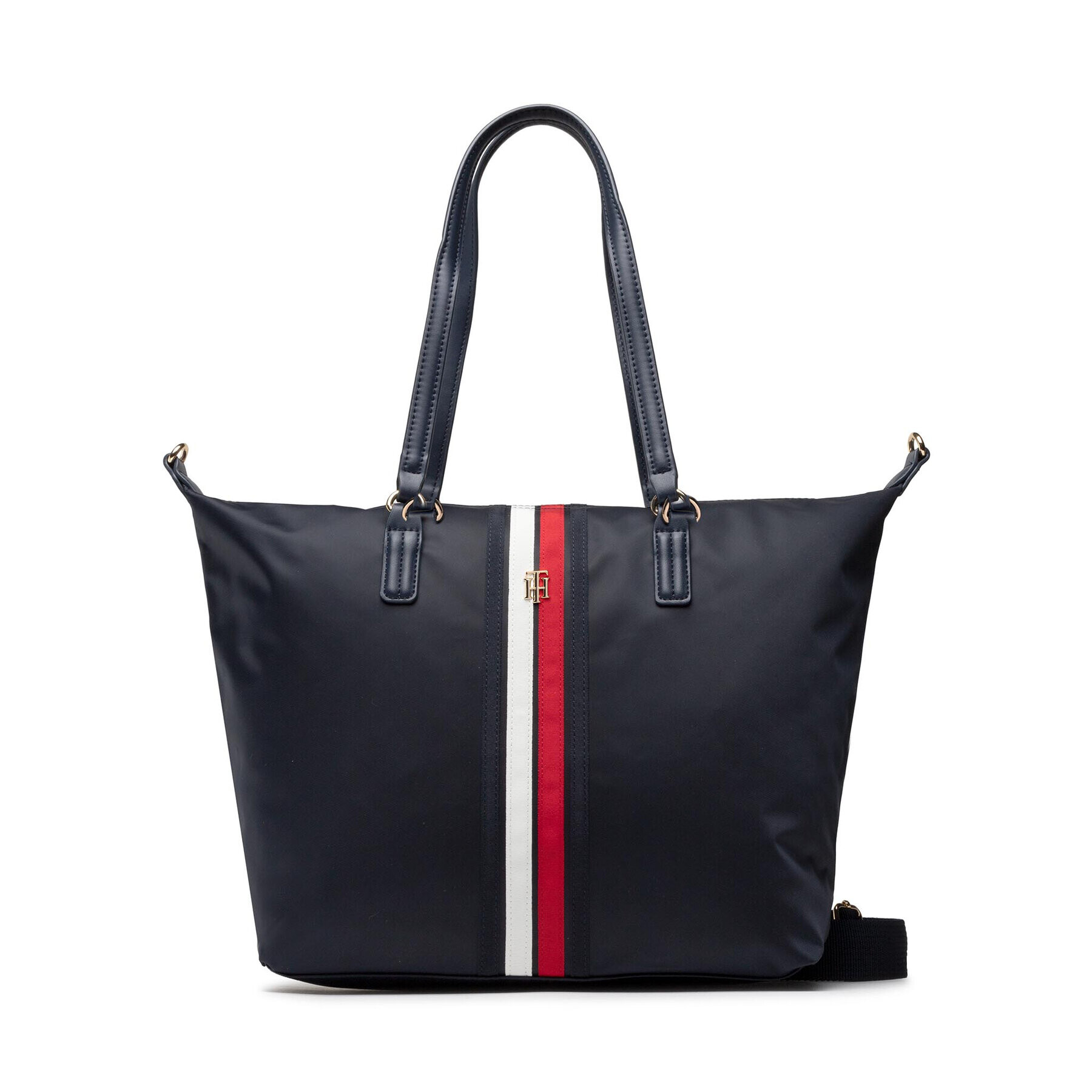 Tommy Hilfiger Дамска чанта Poppy Tote Corp AW0AW13176 Тъмносин - Pepit.bg