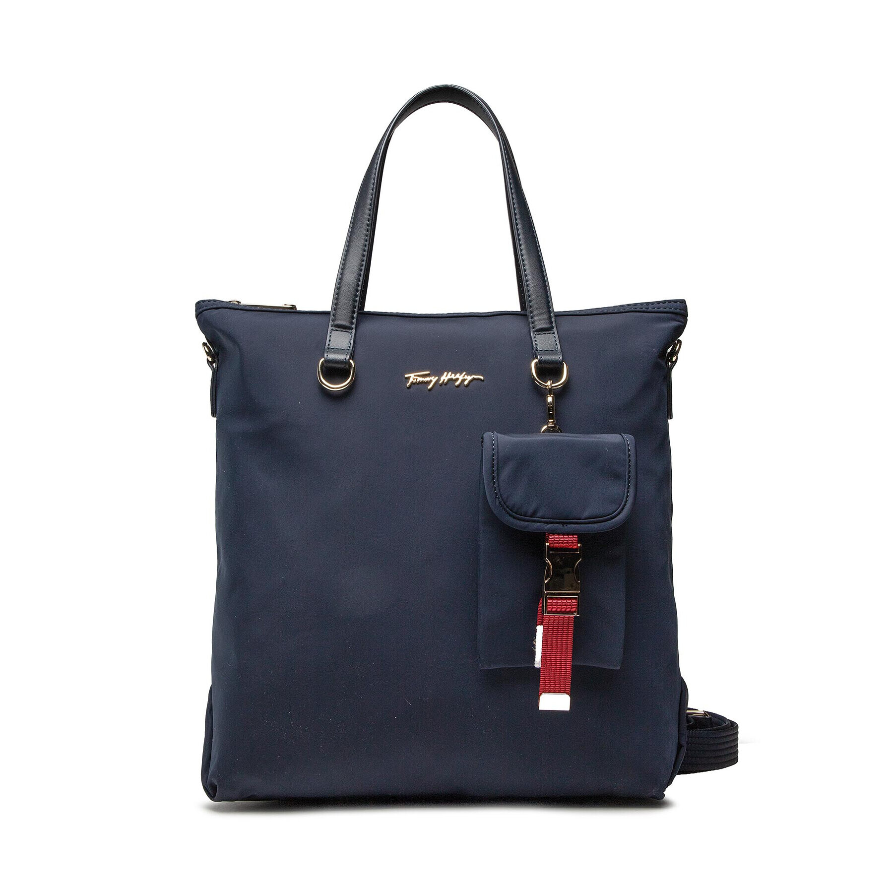 Tommy Hilfiger Дамска чанта Relaxed Tommy Tote Corp AW0AW10762 Тъмносин - Pepit.bg