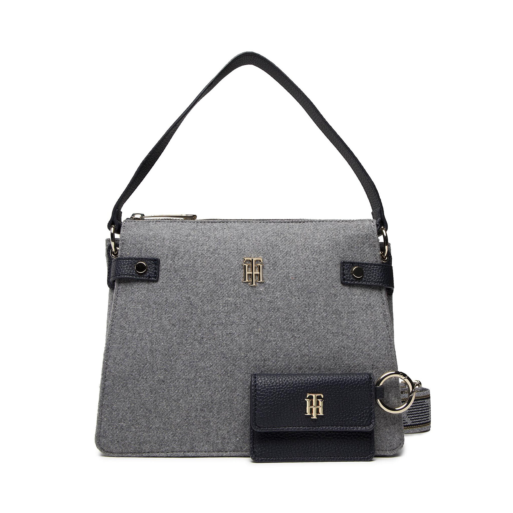 Tommy Hilfiger Дамска чанта Soft Small Satchel Melton AW0AW10487 Сив - Pepit.bg