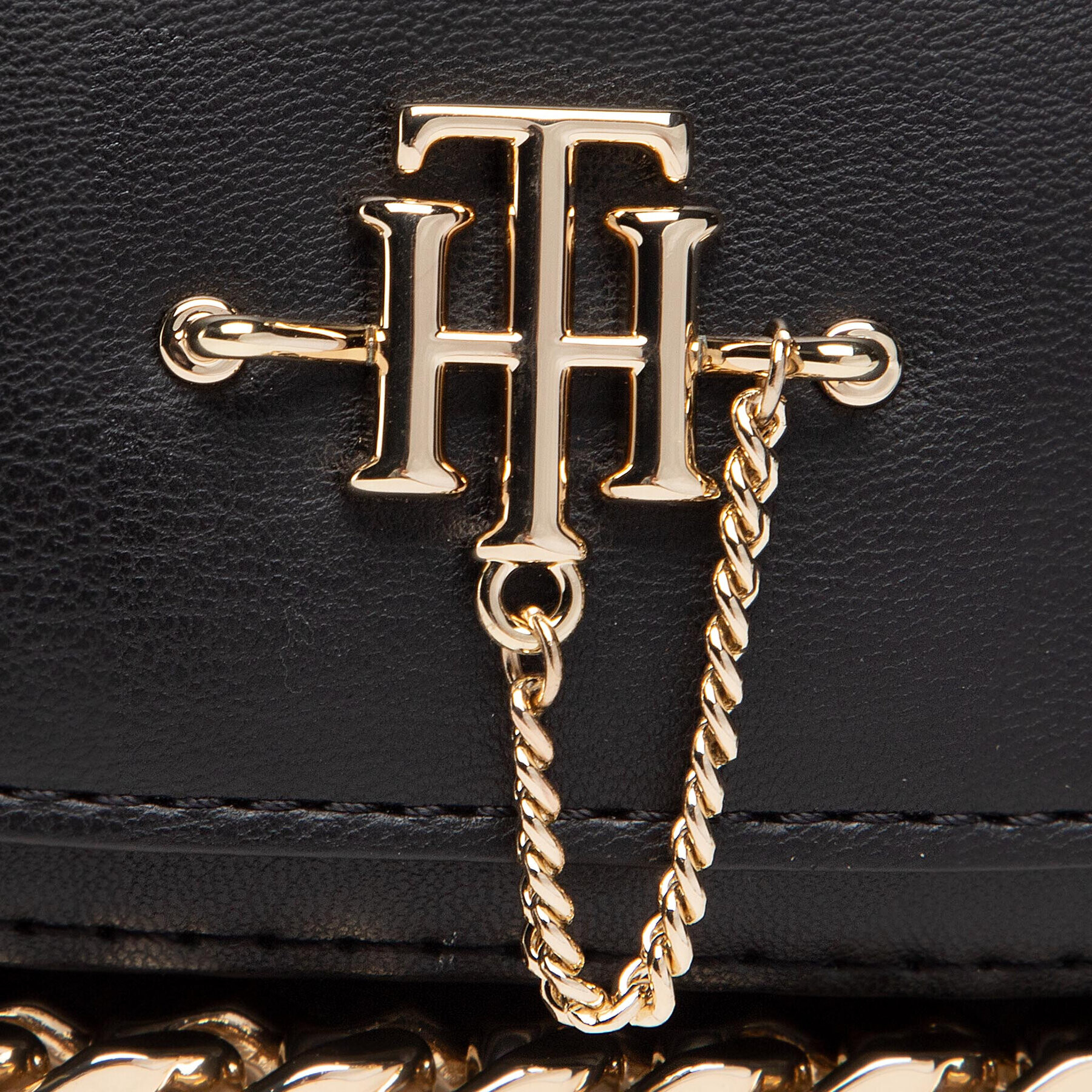 Tommy Hilfiger Дамска чанта Th Chain Moon Crossover AW0AW11993 Черен - Pepit.bg