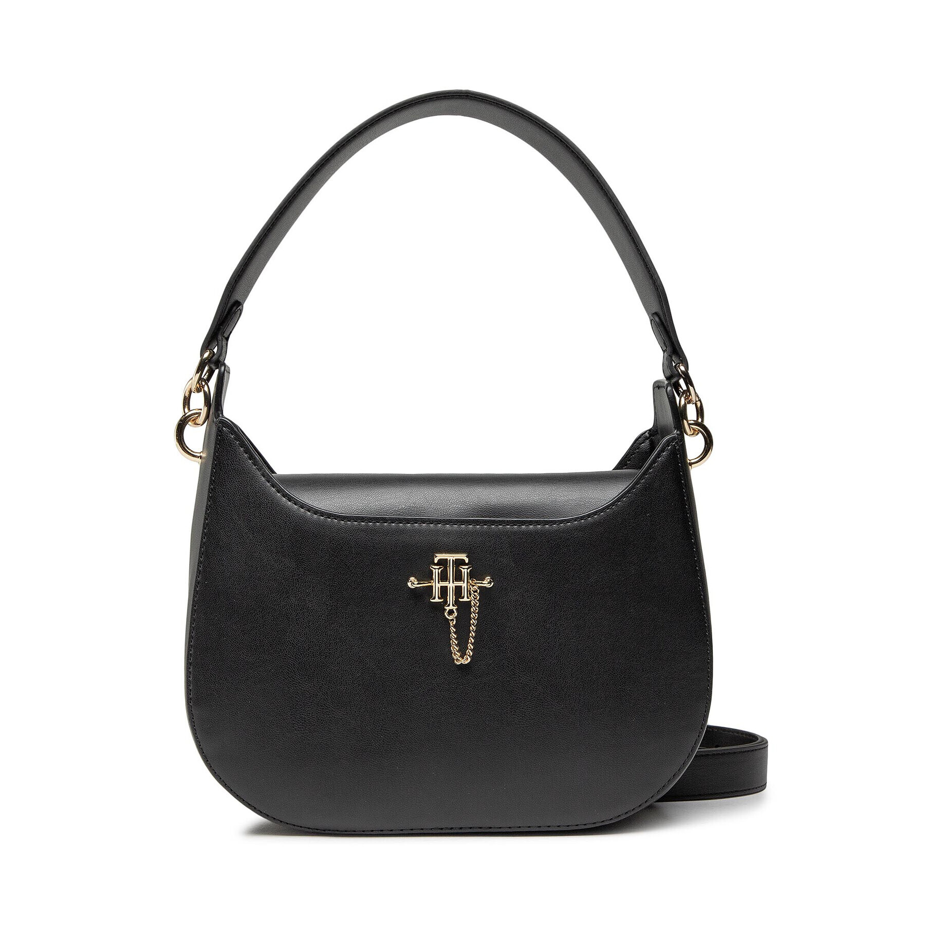 Tommy Hilfiger Дамска чанта Th Chain Shoulder Bag AW0AW11992 Черен - Pepit.bg