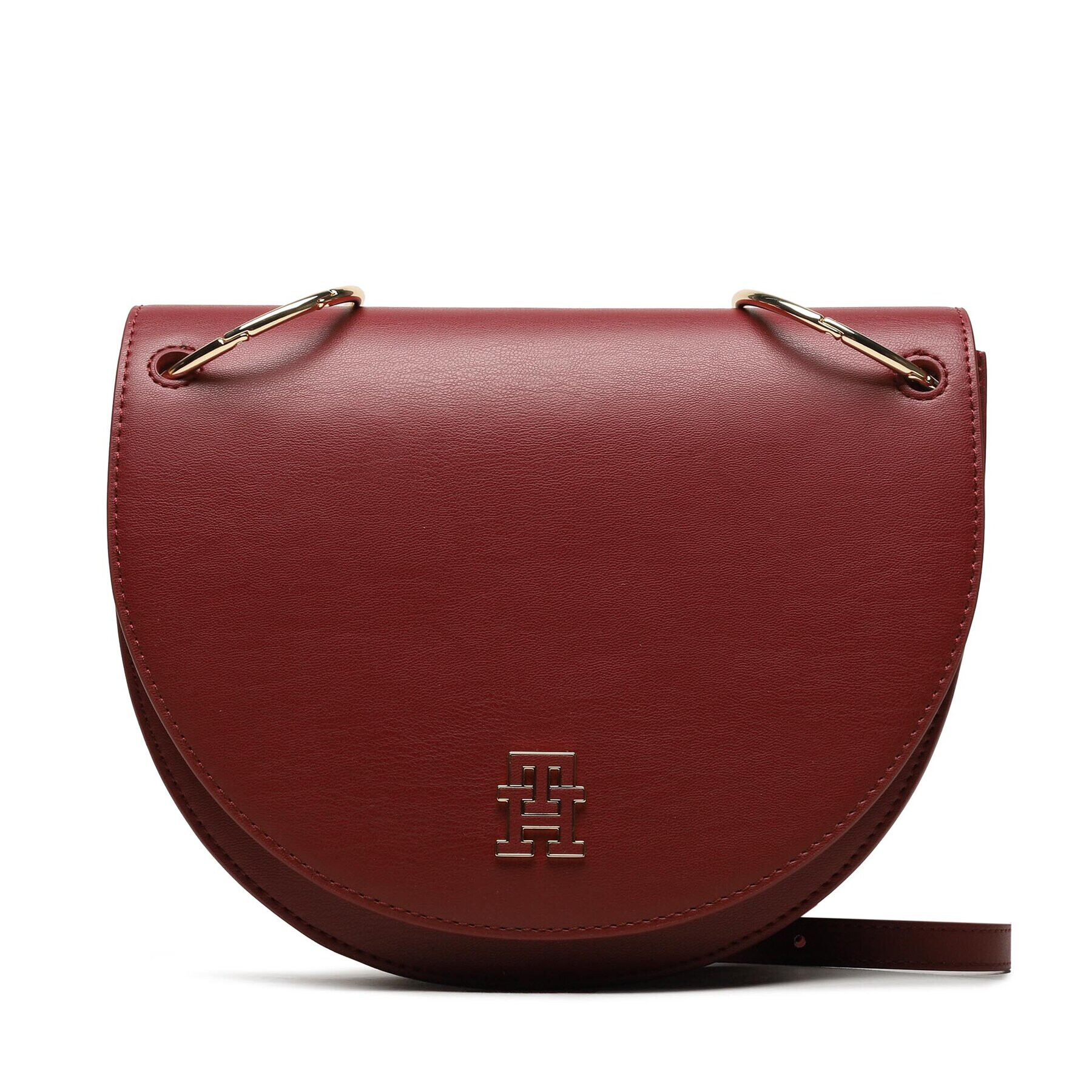 Tommy Hilfiger Дамска чанта Th Chic Saddle Bag AW0AW14862 Бордо - Pepit.bg