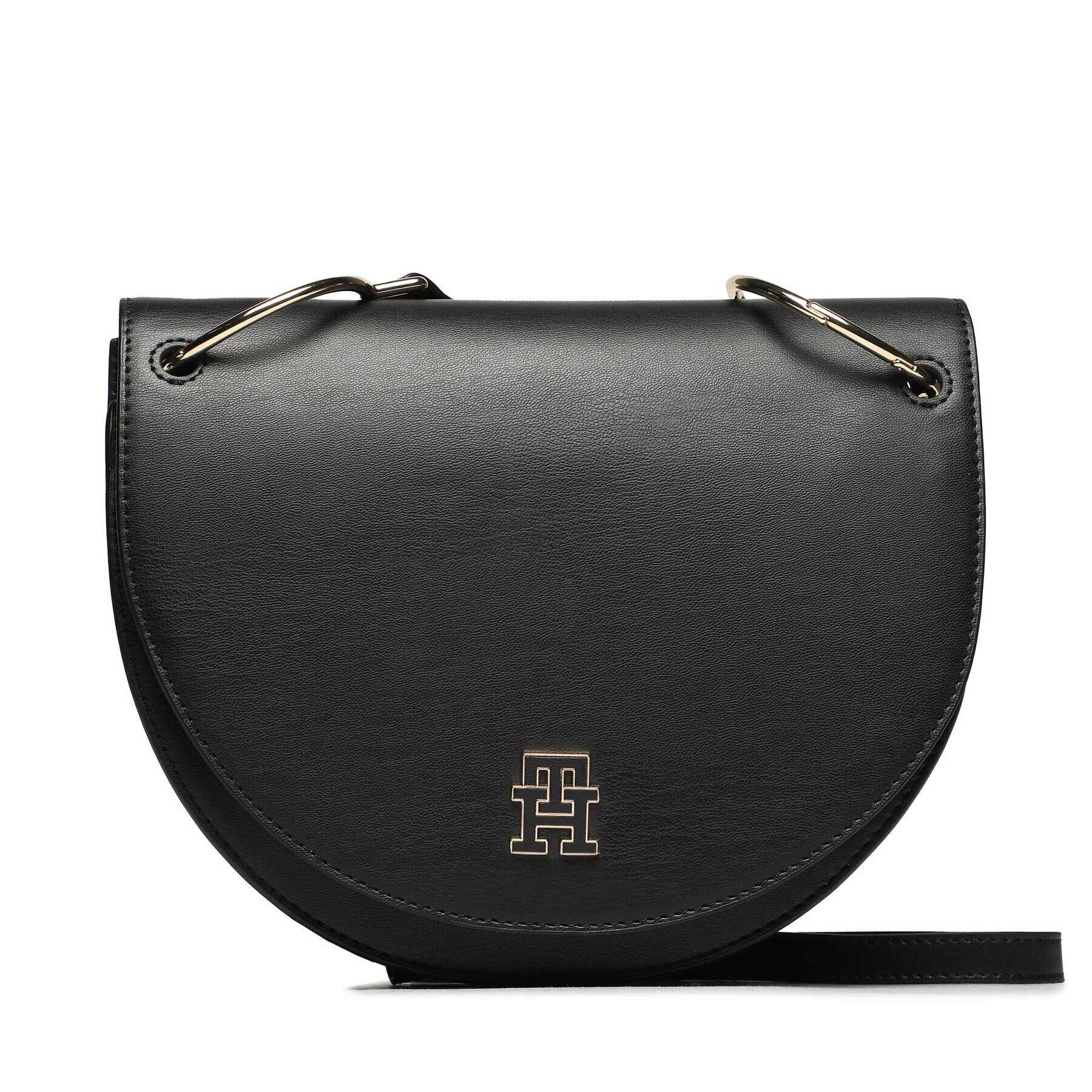 Tommy Hilfiger Дамска чанта Th Chic Saddle Bag AW0AW14862 Черен - Pepit.bg