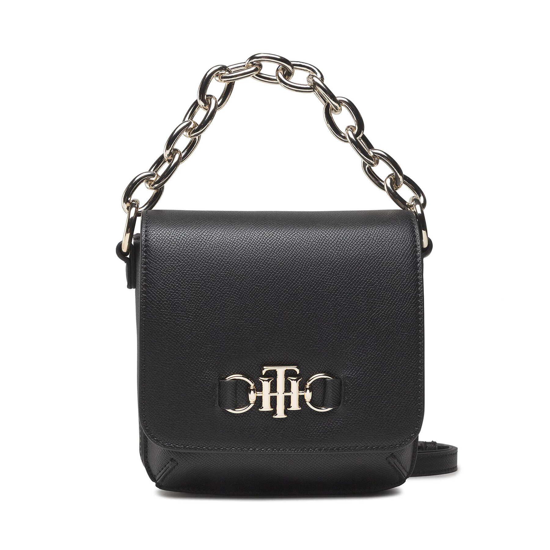 Tommy Hilfiger Дамска чанта Th Club Mini Chain Crossover AW0AW10460 Черен - Pepit.bg