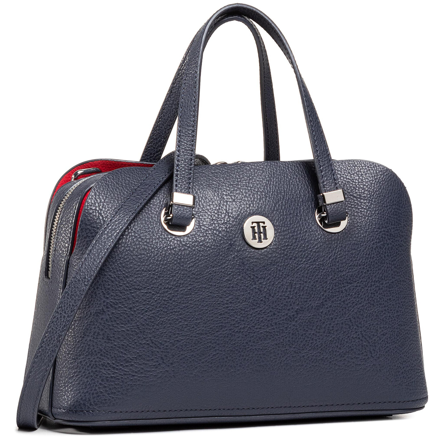 Tommy Hilfiger Дамска чанта Th Core Med Satchel AW0AW08601 Тъмносин - Pepit.bg