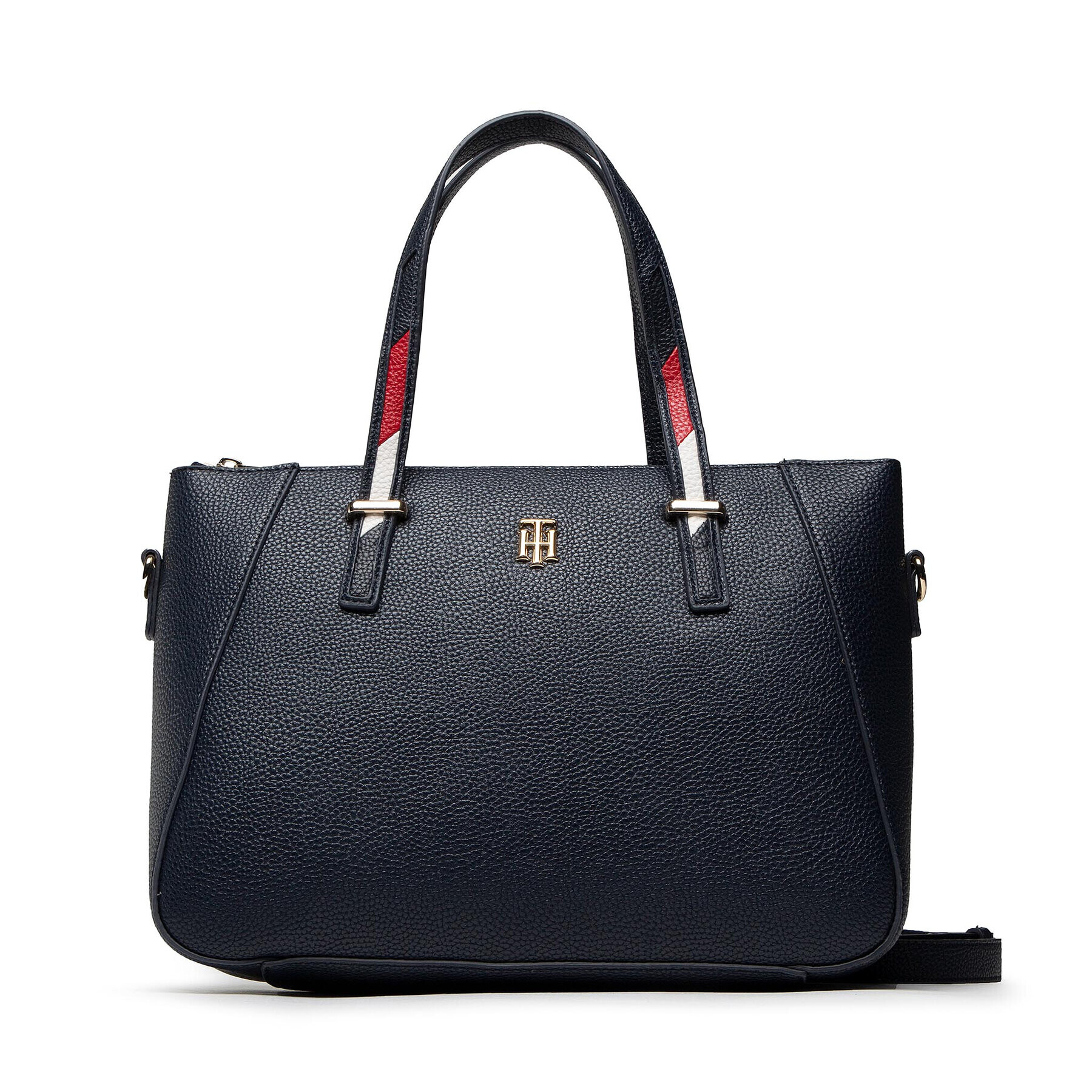 Tommy Hilfiger Дамска чанта Th Element Satchel Corp AW0AW12018 Тъмносин - Pepit.bg