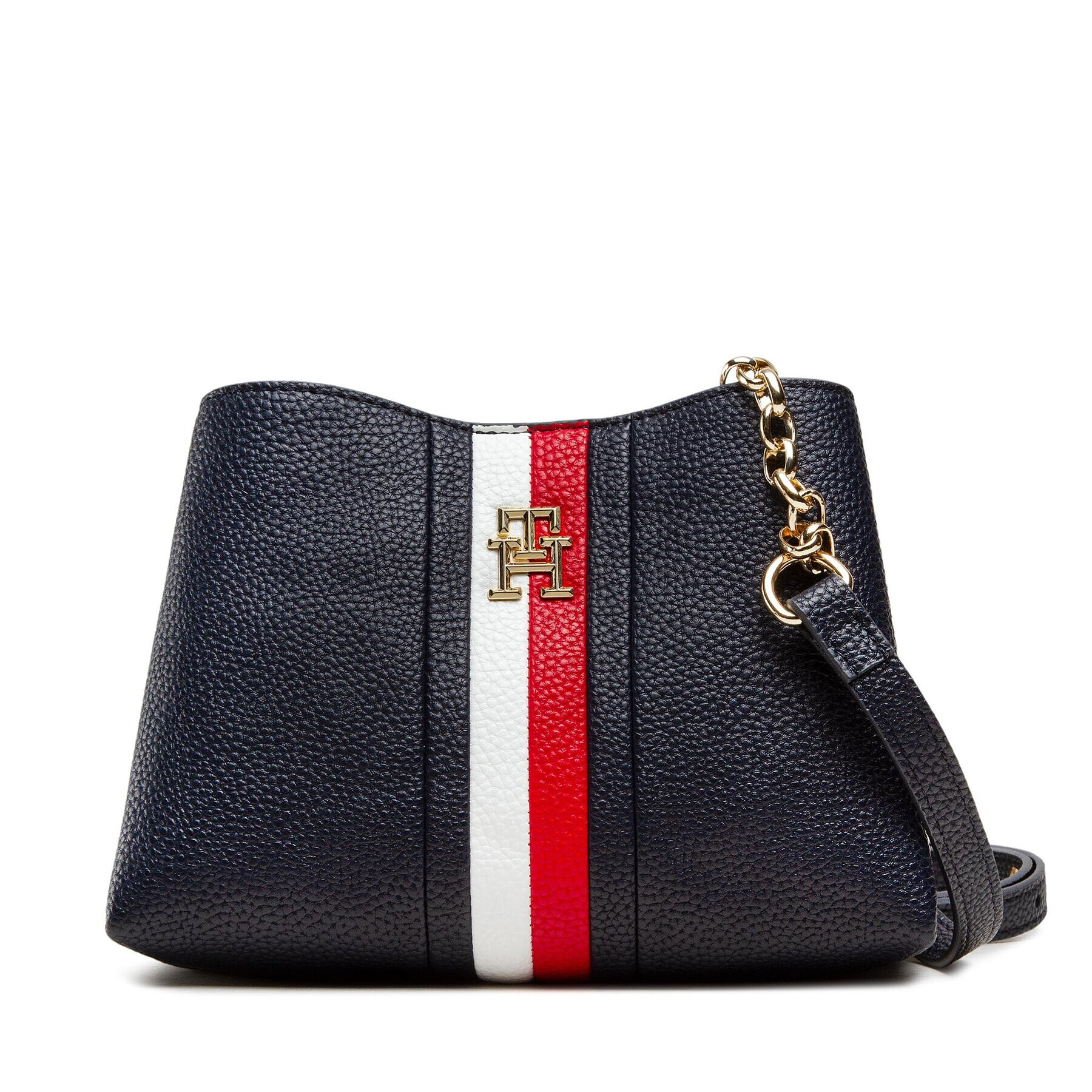 Tommy Hilfiger Дамска чанта Th Emblem Crossover Corp AW0AW14315 Тъмносин - Pepit.bg