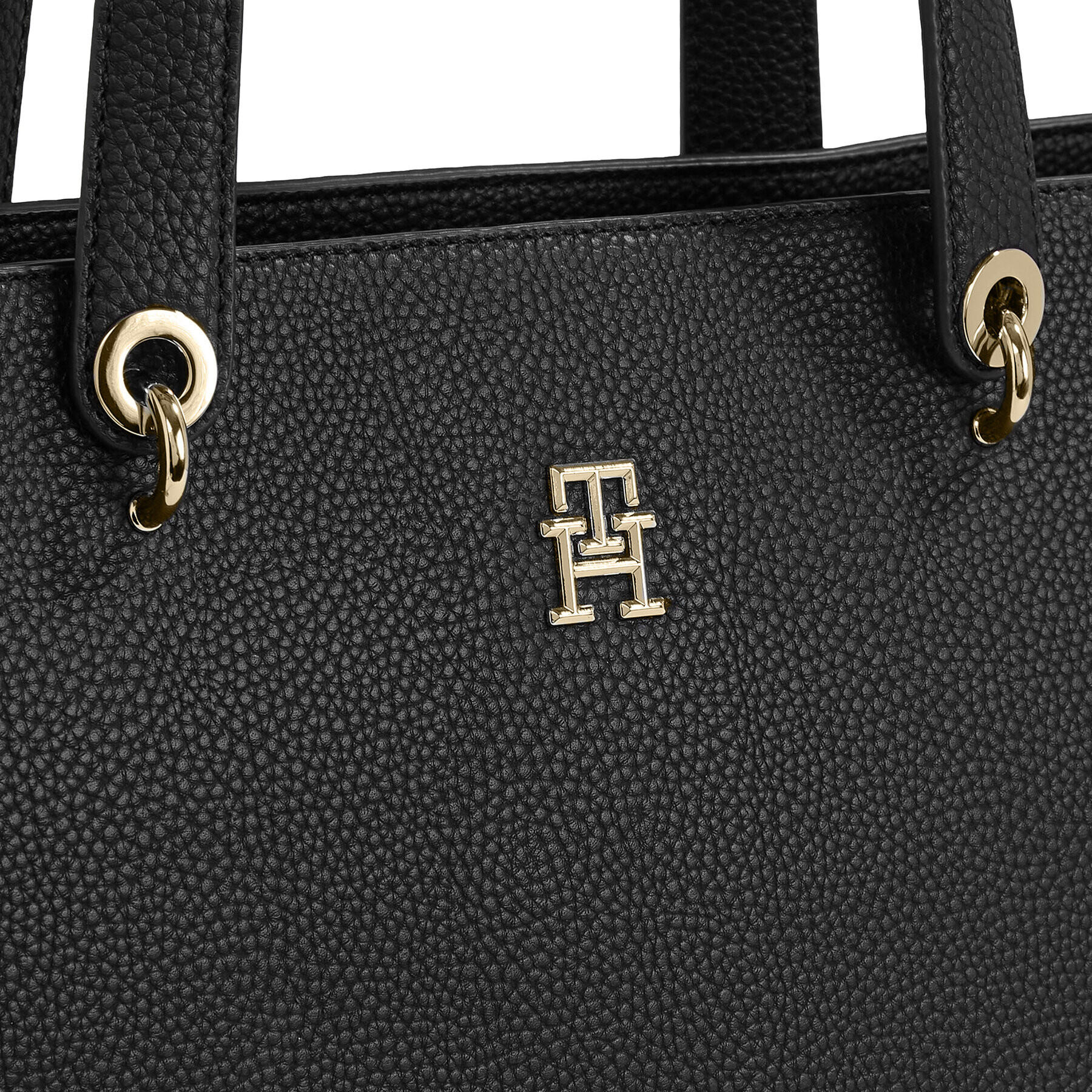 Tommy Hilfiger Дамска чанта Th Emblem Tote AW0AW15178 Черен - Pepit.bg