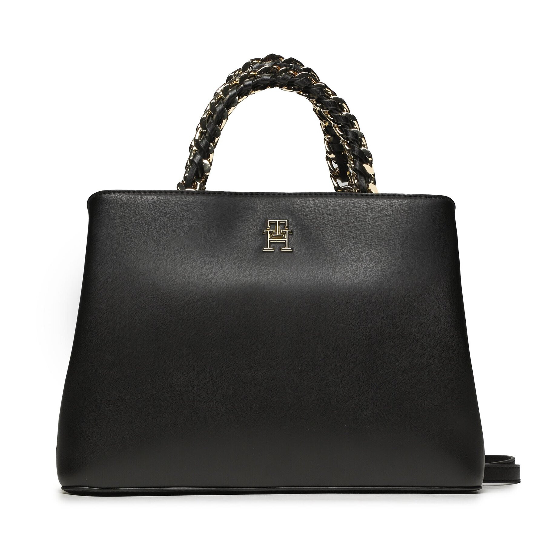 Tommy Hilfiger Дамска чанта Th Femmine Medium Satchel AW0AW14870 Черен - Pepit.bg