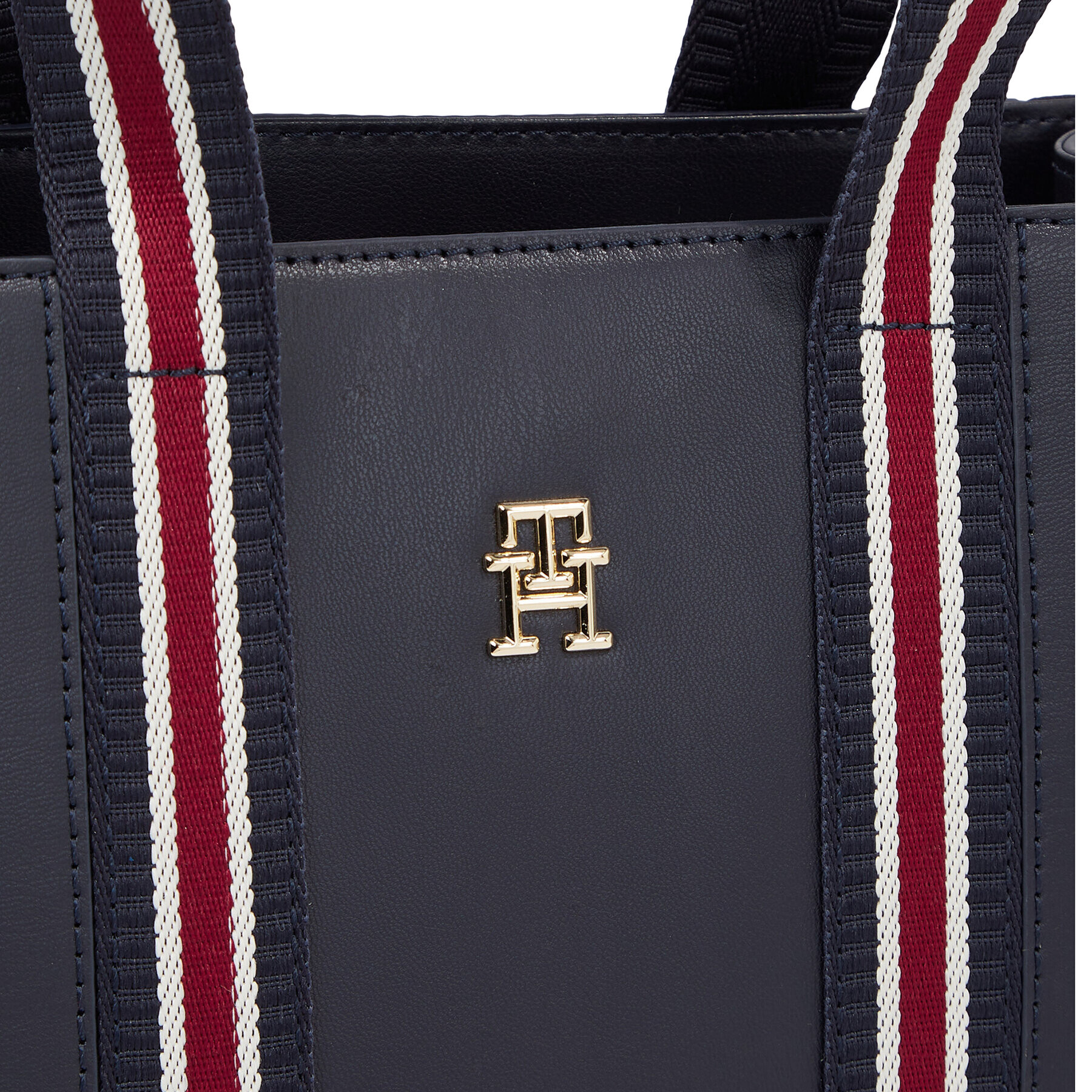 Tommy Hilfiger Дамска чанта Th Identity Small Tote Corp AW0AW15883 Тъмносин - Pepit.bg