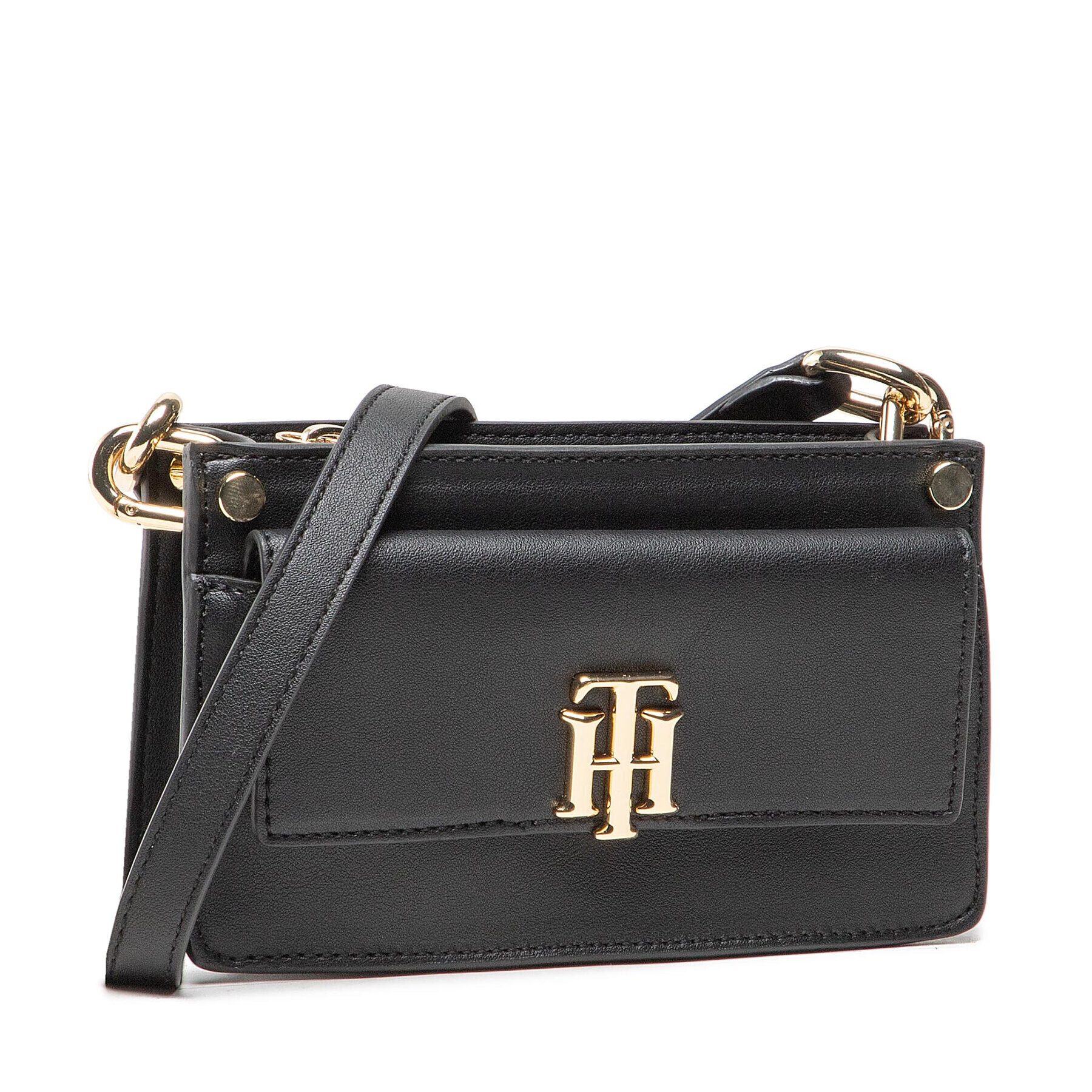 Tommy Hilfiger Дамска чанта Th Lock Mini Crossover AW0AW10931 Черен - Pepit.bg