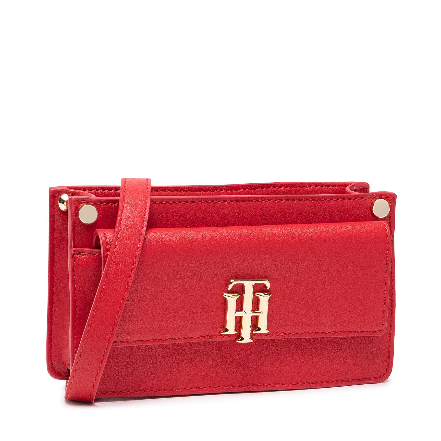 Tommy Hilfiger Дамска чанта Th Lock Mini Crossover AW0AW10931 Червен - Pepit.bg