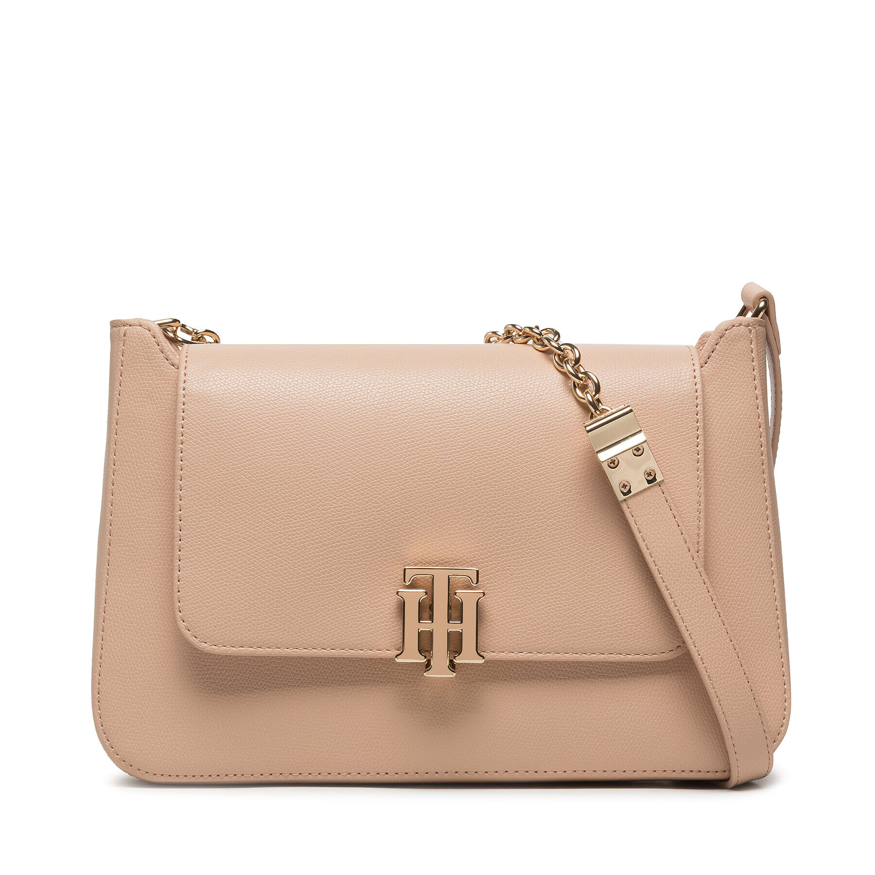 Tommy Hilfiger Дамска чанта Th Outline Shoulder Bag AW0AW11554 Бежов - Pepit.bg