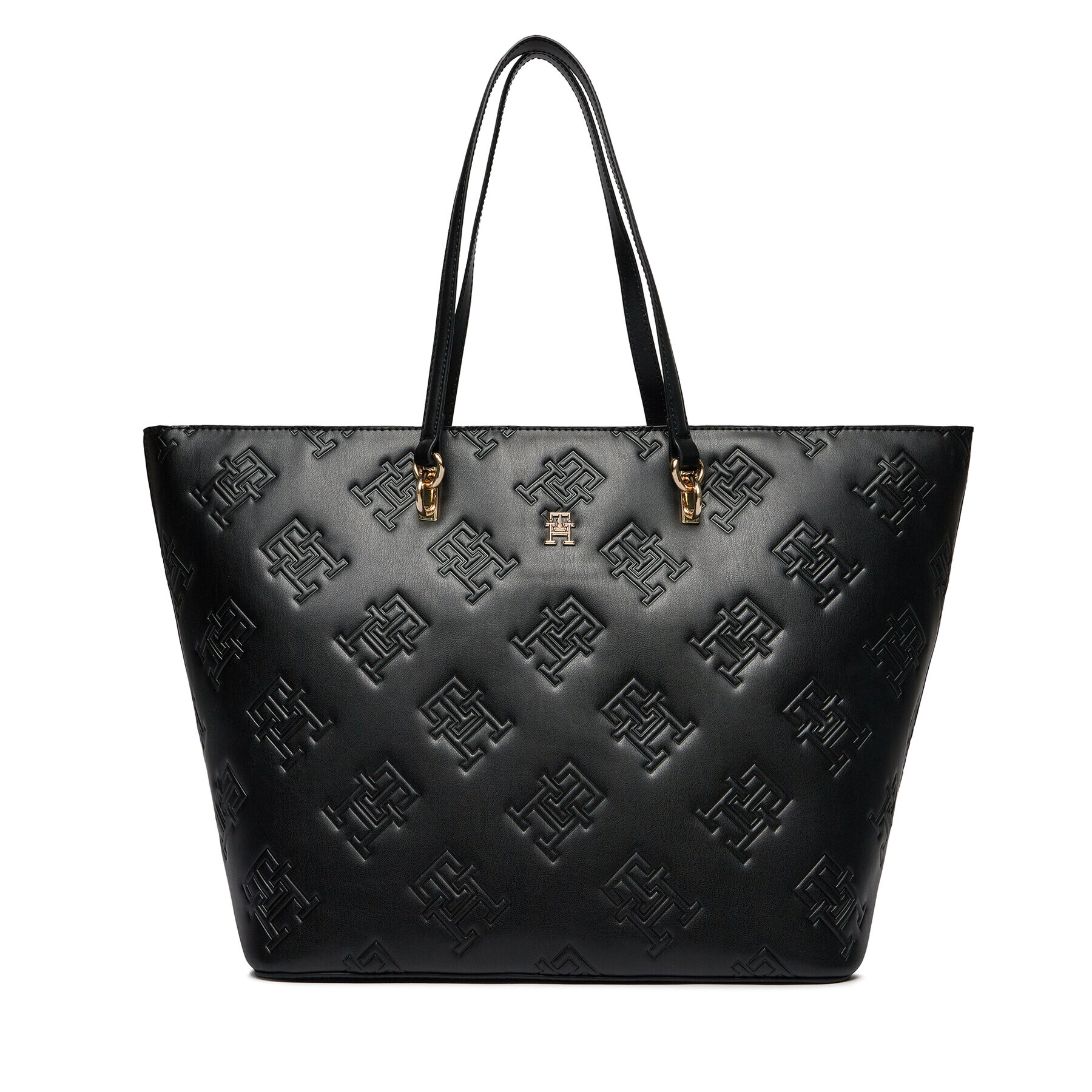 Tommy Hilfiger Дамска чанта Th Refined Tote Mono AW0AW15726 Черен - Pepit.bg