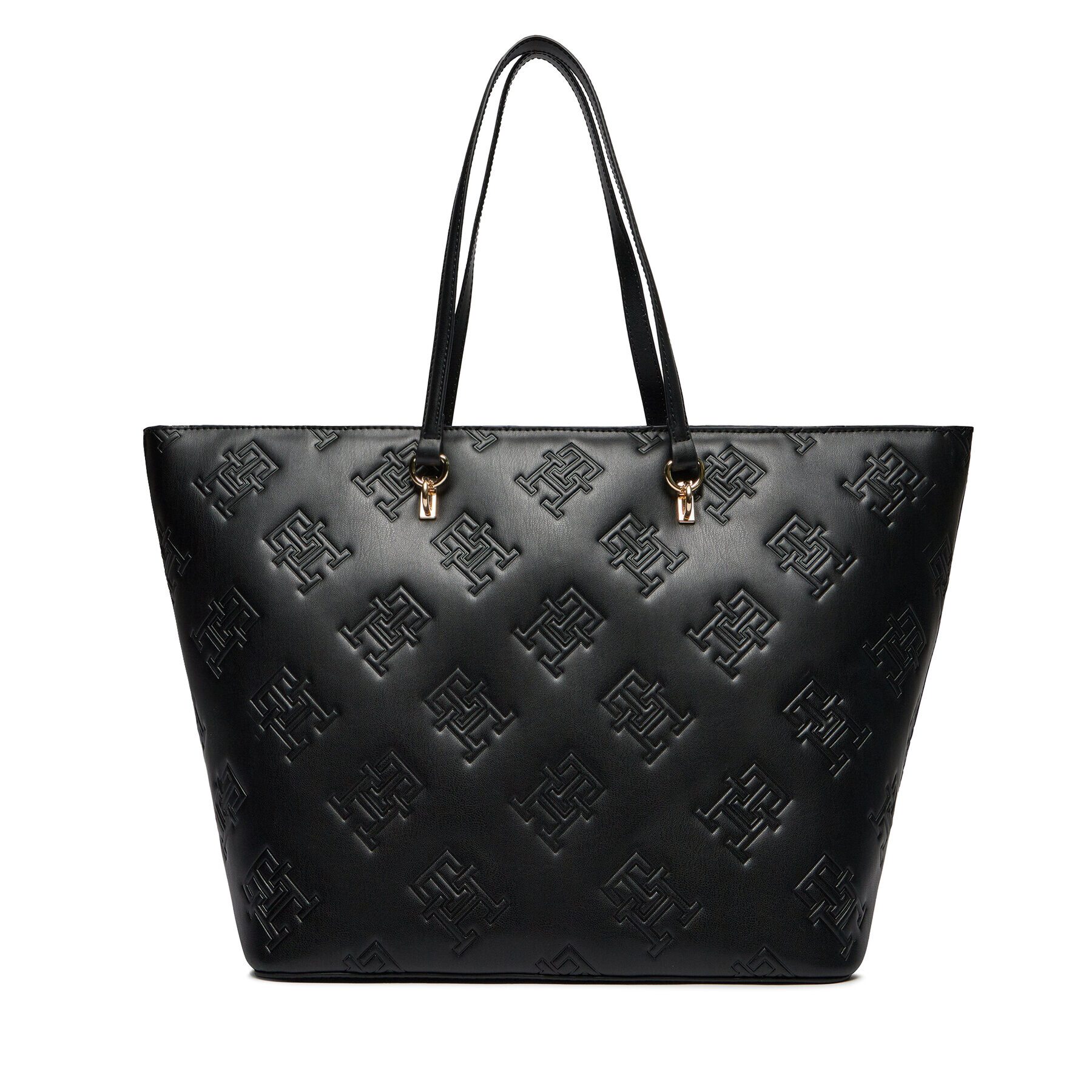 Tommy Hilfiger Дамска чанта Th Refined Tote Mono AW0AW15726 Черен - Pepit.bg