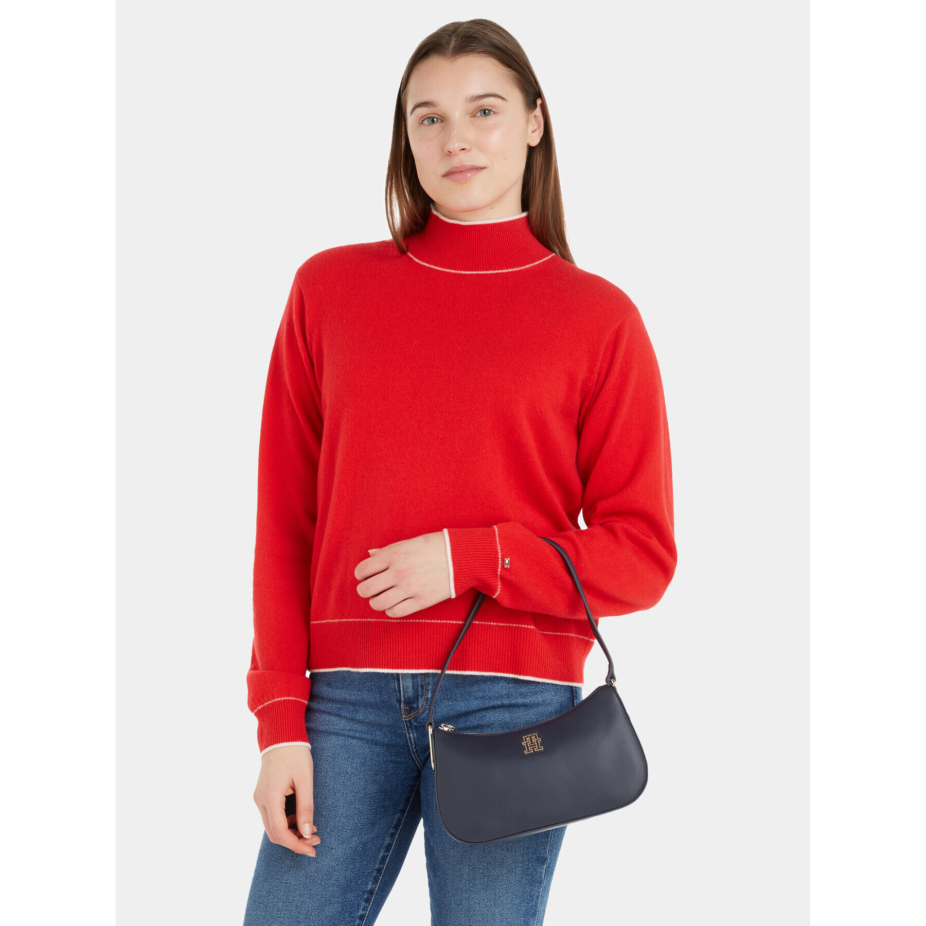 Tommy Hilfiger Дамска чанта Th Timeless Shoulder Bag AW0AW15239 Тъмносин - Pepit.bg