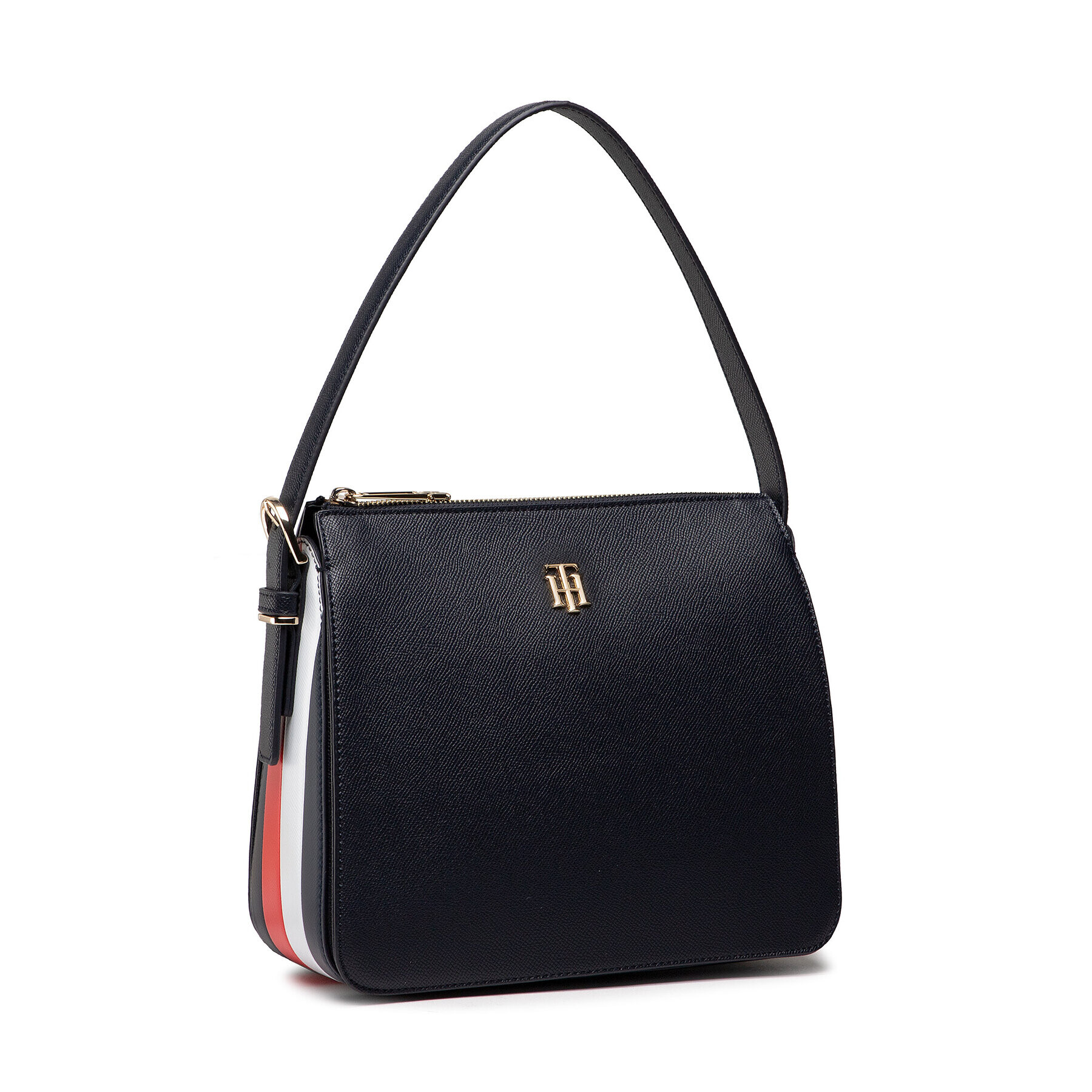 Tommy Hilfiger Дамска чанта Th Timeless Shoulder Bag Corp AW0AW11539 Тъмносин - Pepit.bg