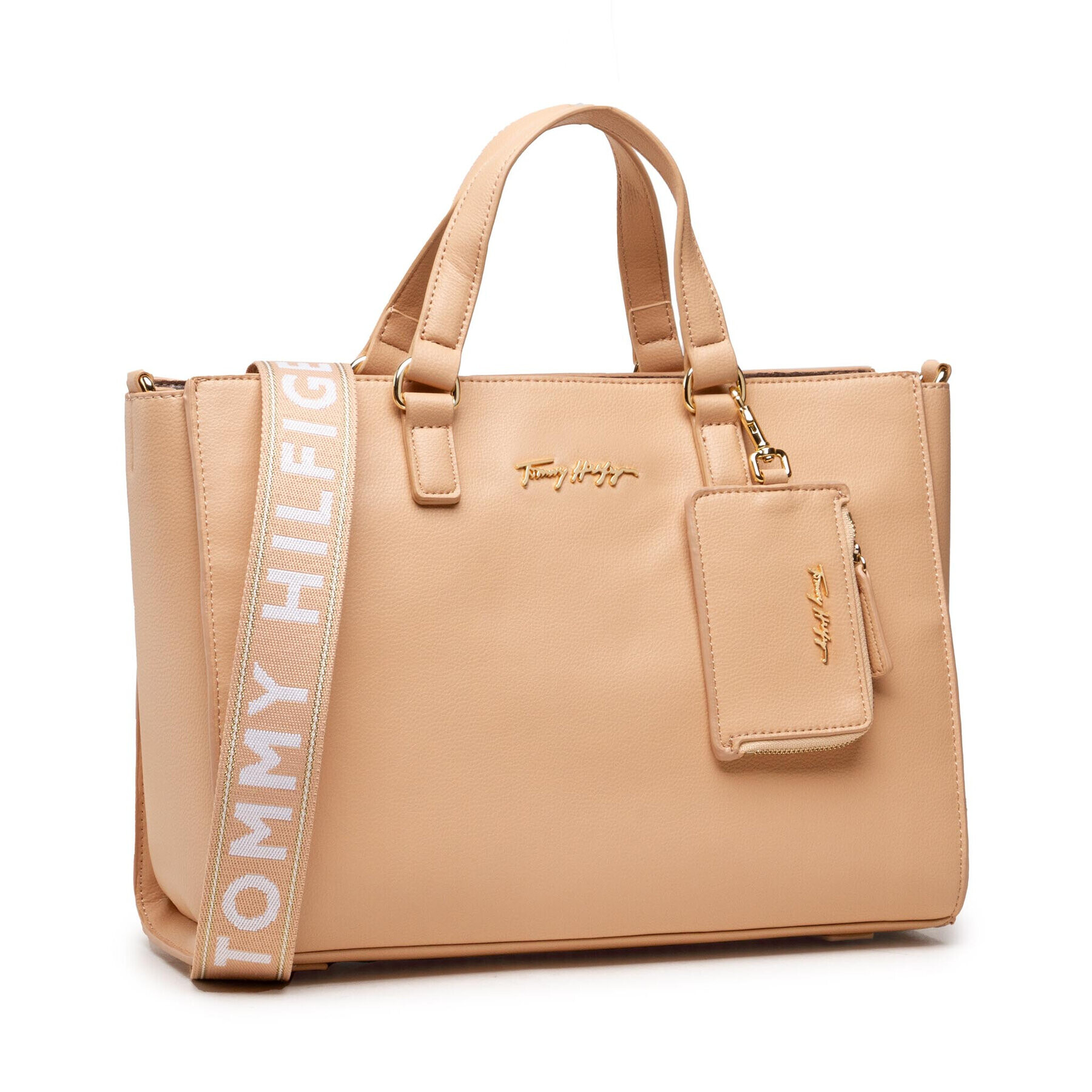 Tommy Hilfiger Дамска чанта Tommy Joy Satchel Bag AW0AW11181 Бежов - Pepit.bg