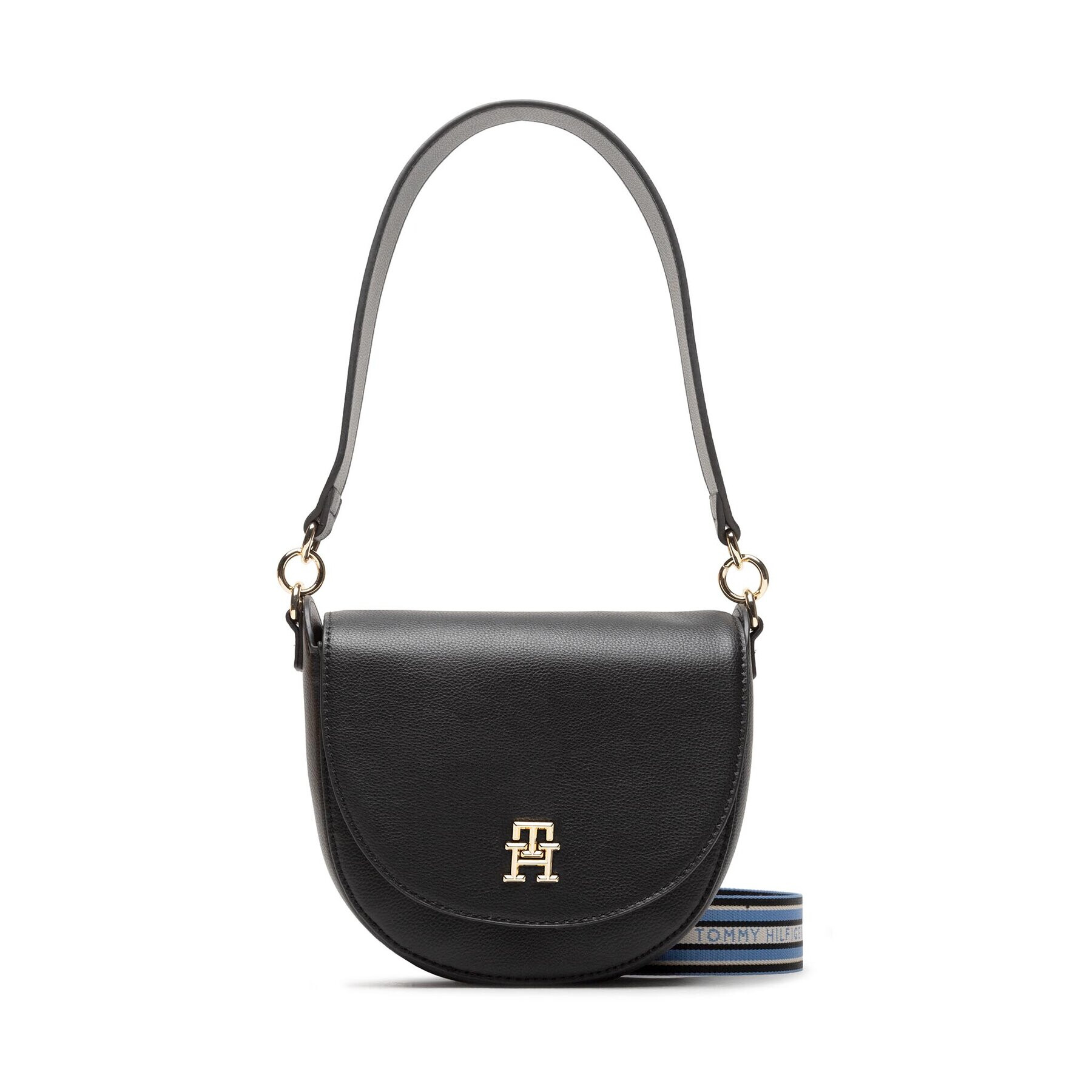 Tommy Hilfiger Дамска чанта Tommy Life Saddle Bag AW0AW14167 Черен - Pepit.bg