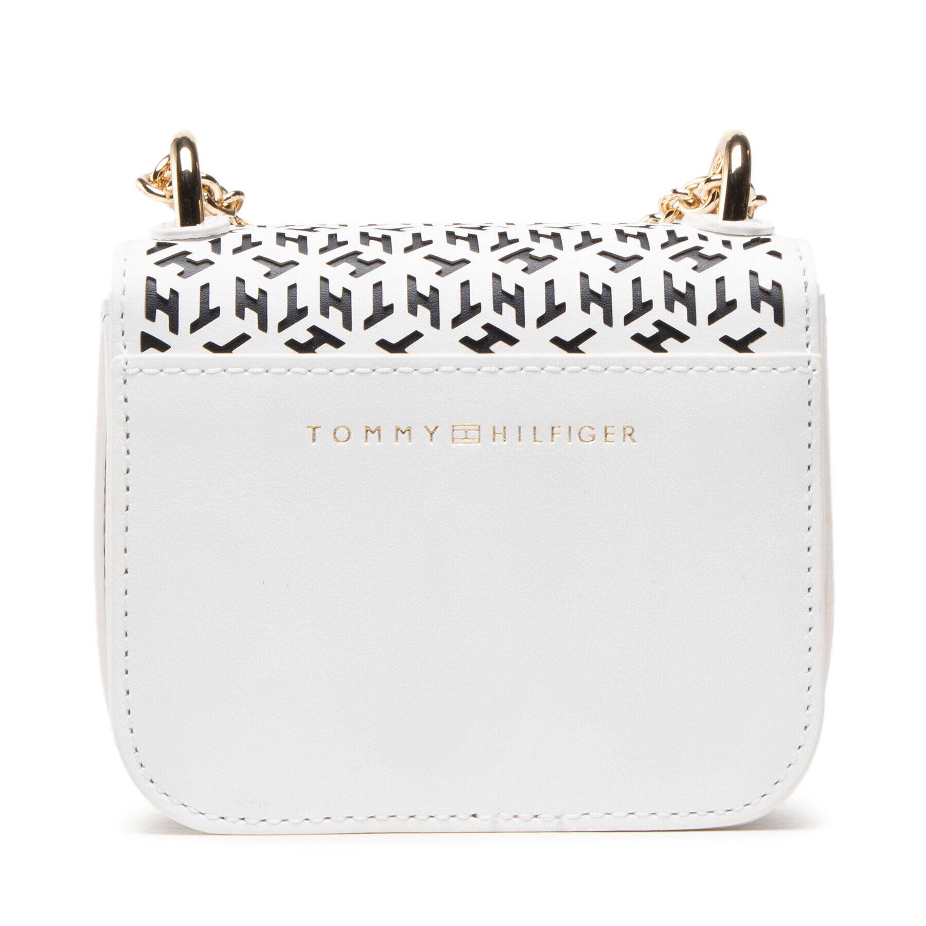 Tommy Hilfiger Дамска чанта Turnlock Micro Laser Cut AW0AW11369 Бял - Pepit.bg