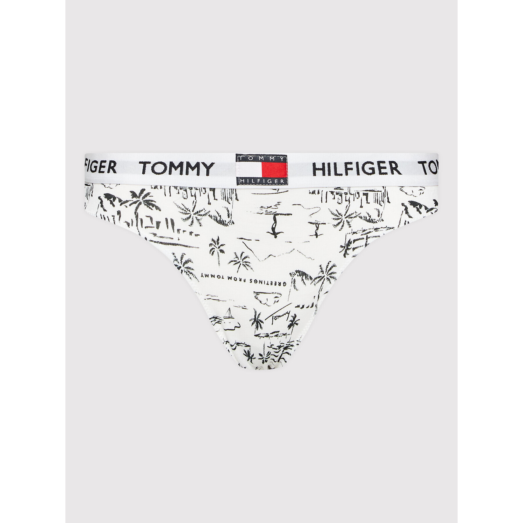 Tommy Hilfiger Дамски бикини тип бразилиана UW0UW02206 Бял - Pepit.bg