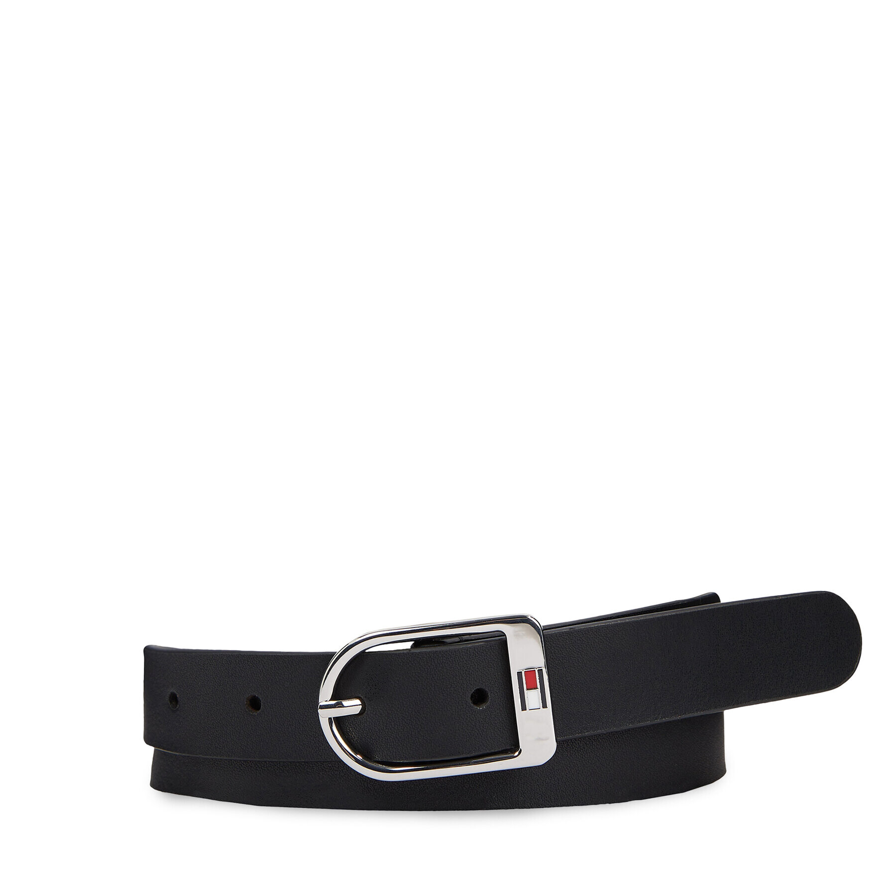 Tommy Hilfiger Дамски колан Essential Flag Silver 2.5 AW0AW15380 Черен - Pepit.bg