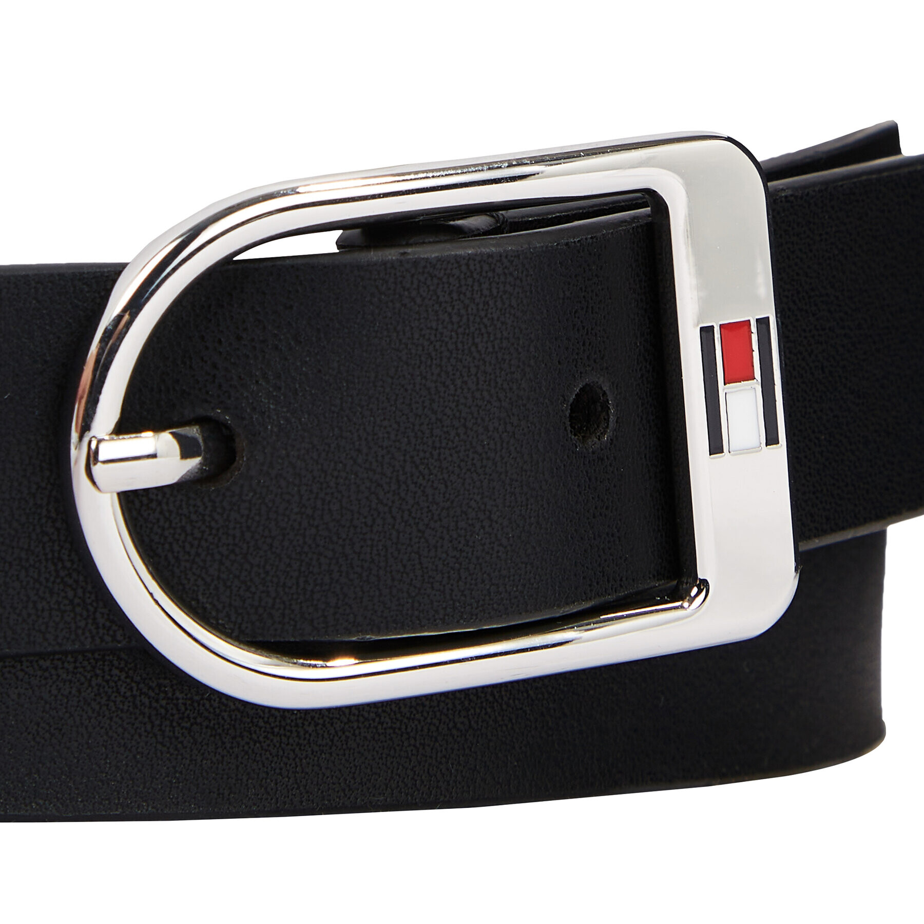 Tommy Hilfiger Дамски колан Essential Flag Silver 2.5 AW0AW15380 Черен - Pepit.bg