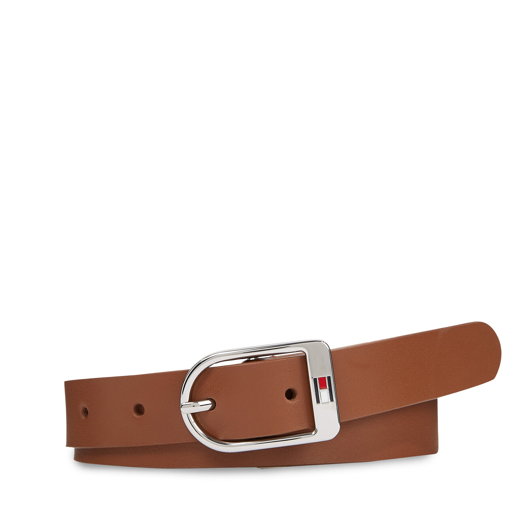 Tommy Hilfiger Дамски колан Essential Flag Silver 2.5 AW0AW15380 Кафяв - Pepit.bg