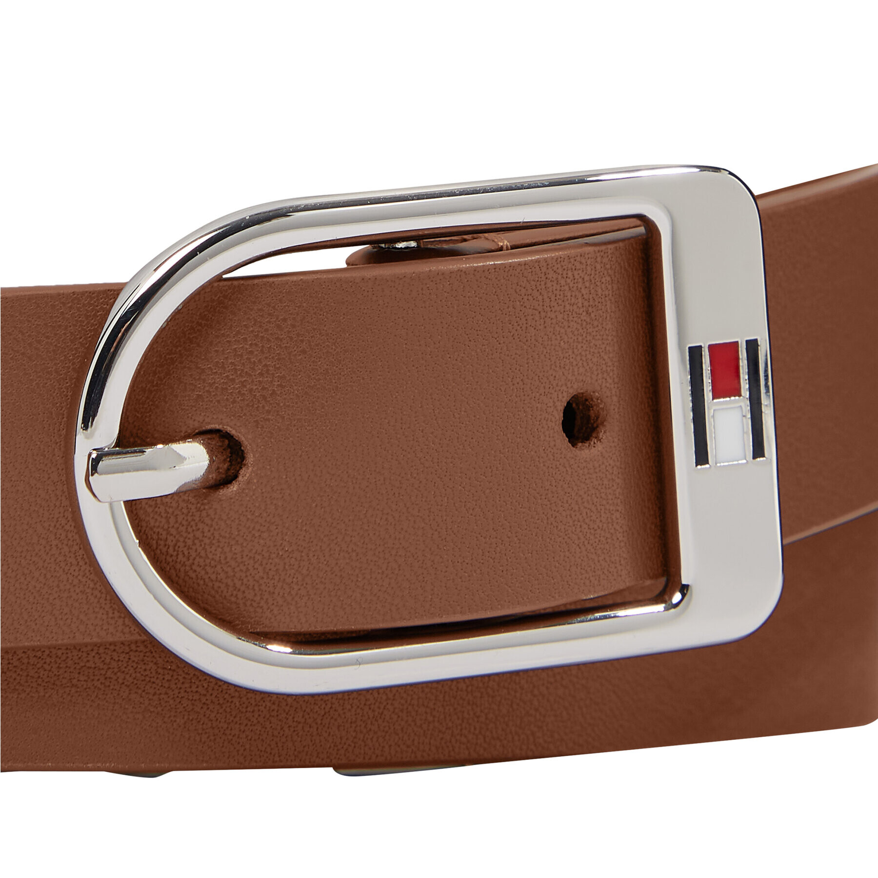 Tommy Hilfiger Дамски колан Essential Flag Silver 2.5 AW0AW15380 Кафяв - Pepit.bg