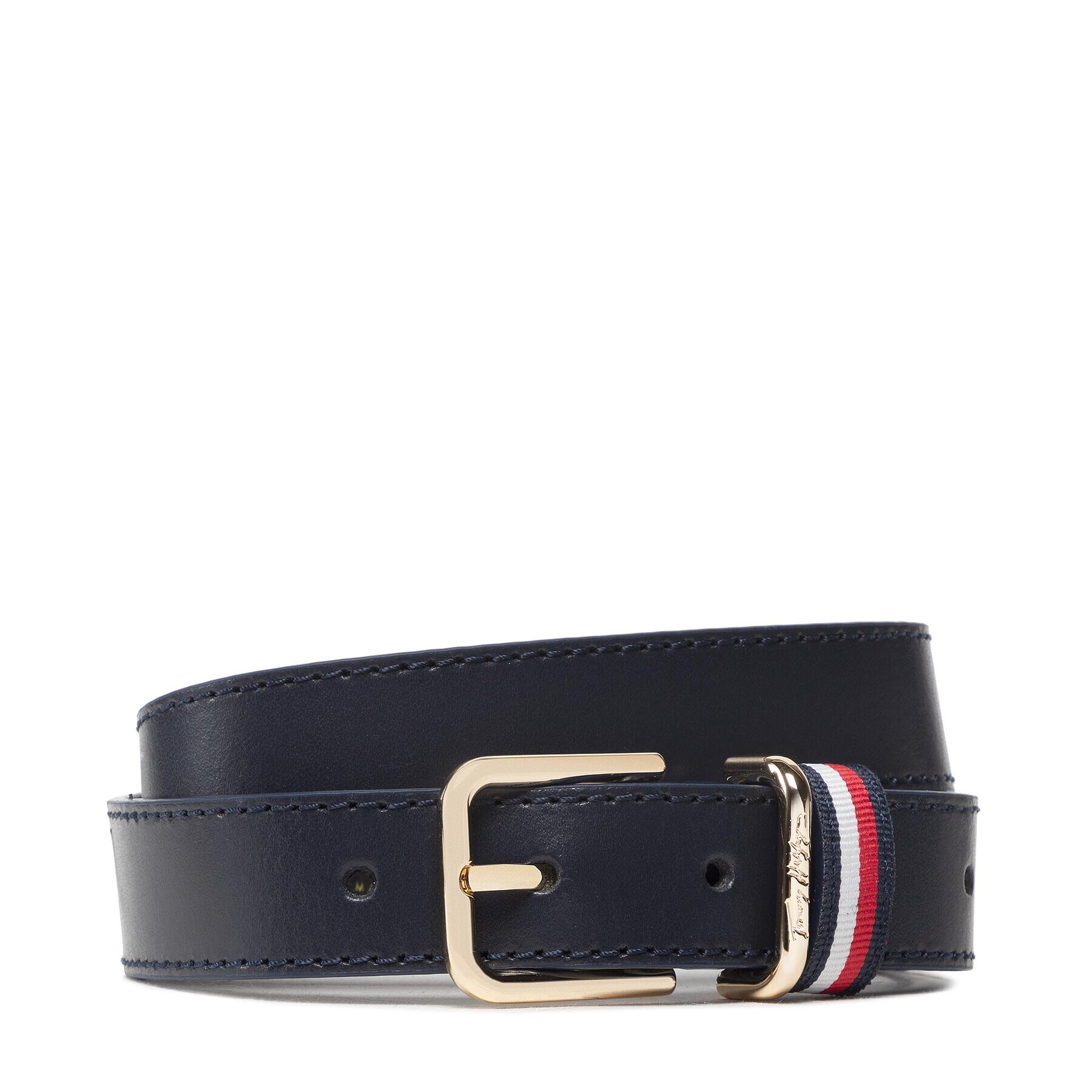 Tommy Hilfiger Дамски колан Square Buckle Singature 2.5 AW0AW12148 Тъмносин - Pepit.bg