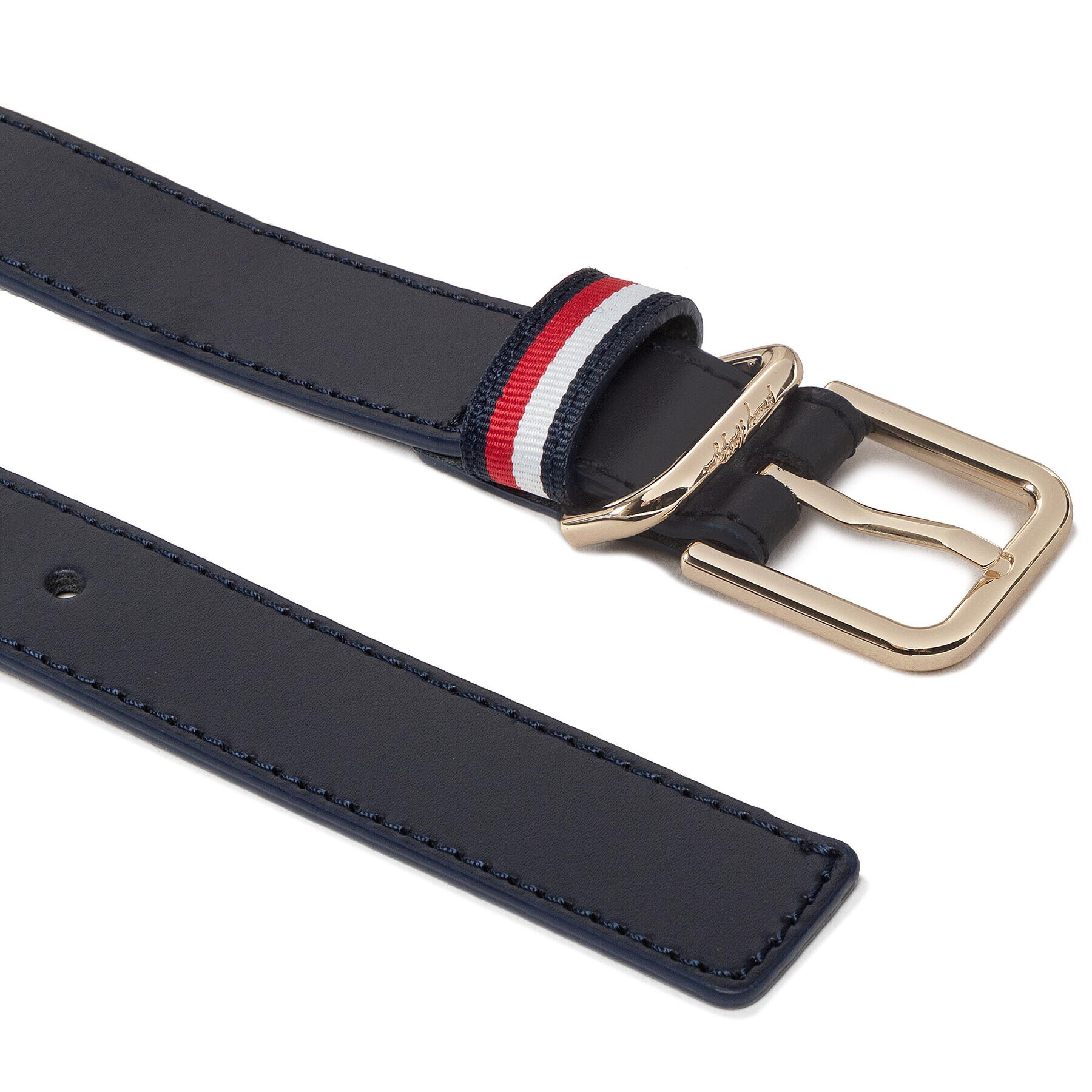 Tommy Hilfiger Дамски колан Square Buckle Singature 2.5 AW0AW12148 Тъмносин - Pepit.bg