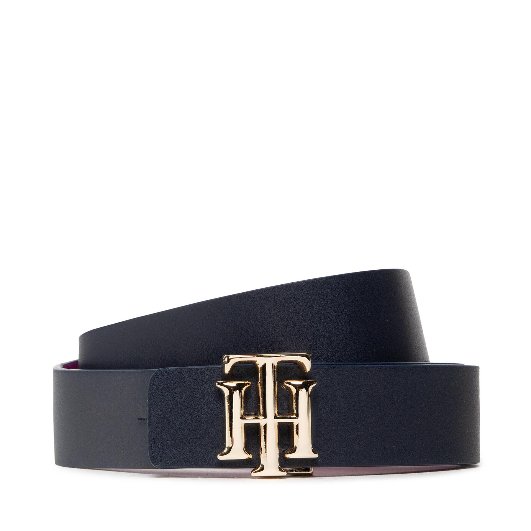 Tommy Hilfiger Дамски колан Th Logo Rev 3.0 AW0AW12140 Черен - Pepit.bg