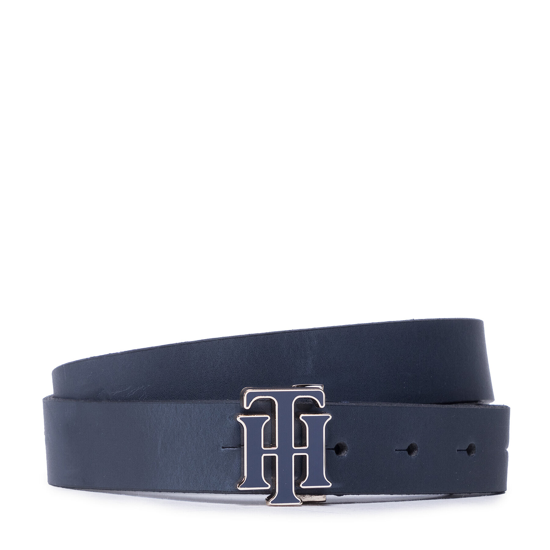 Tommy Hilfiger Дамски колан Th Outline Logo Belt Girls AW0AW12159 Тъмносин - Pepit.bg