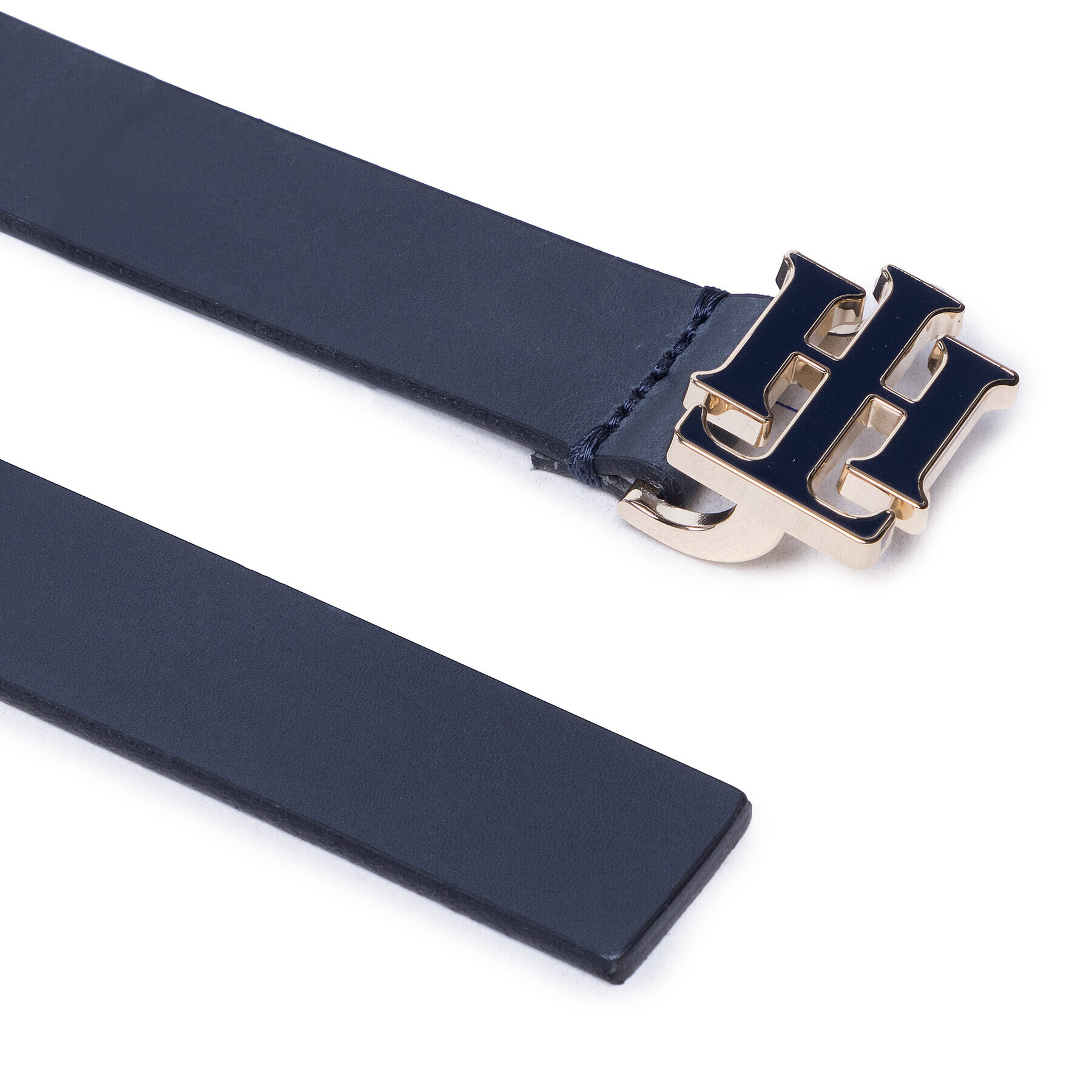 Tommy Hilfiger Дамски колан Th Outline Logo Belt Girls AW0AW12159 Тъмносин - Pepit.bg