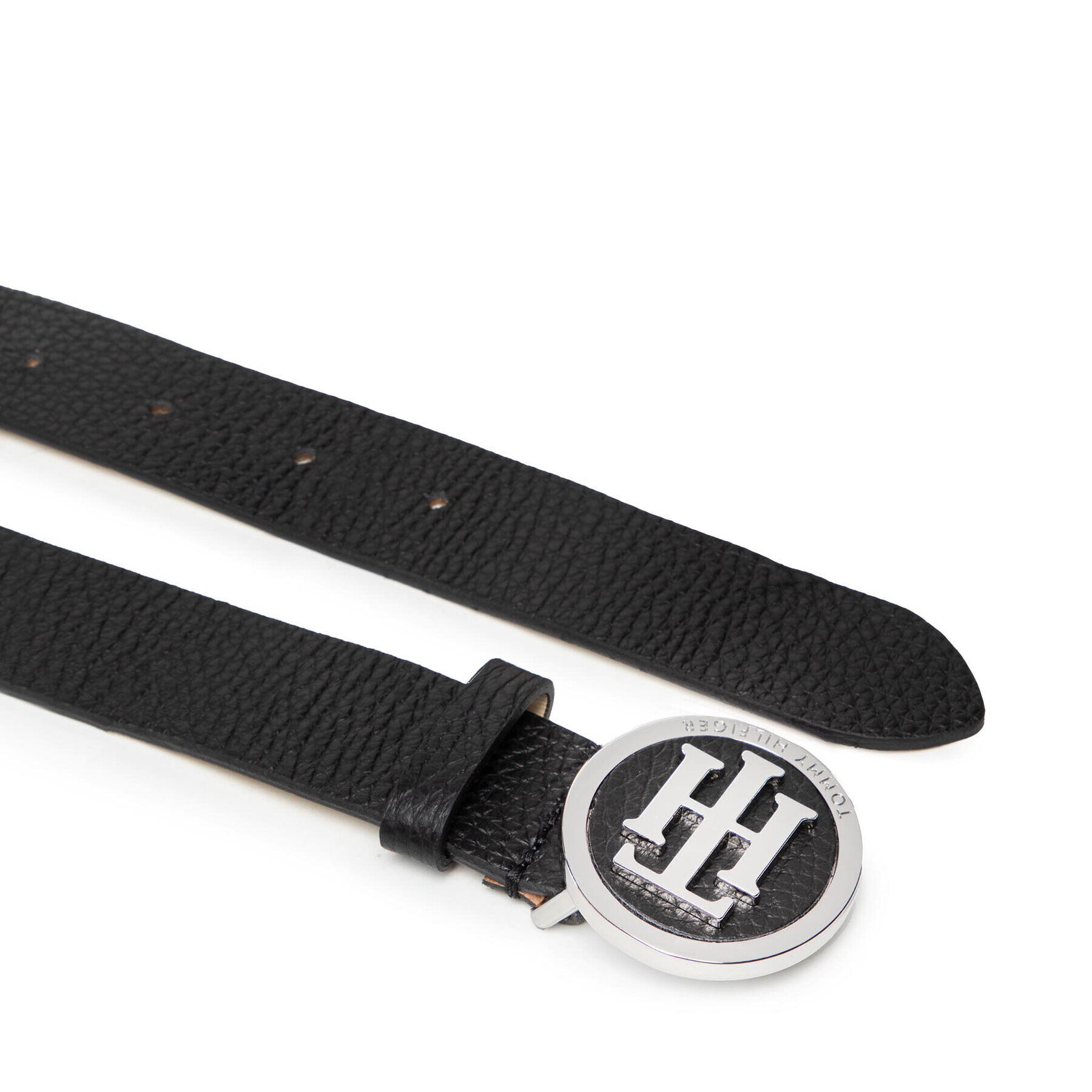 Tommy Hilfiger Дамски колан Th Round Buckle Belt 3.0 AW0AW05366 75 Черен - Pepit.bg