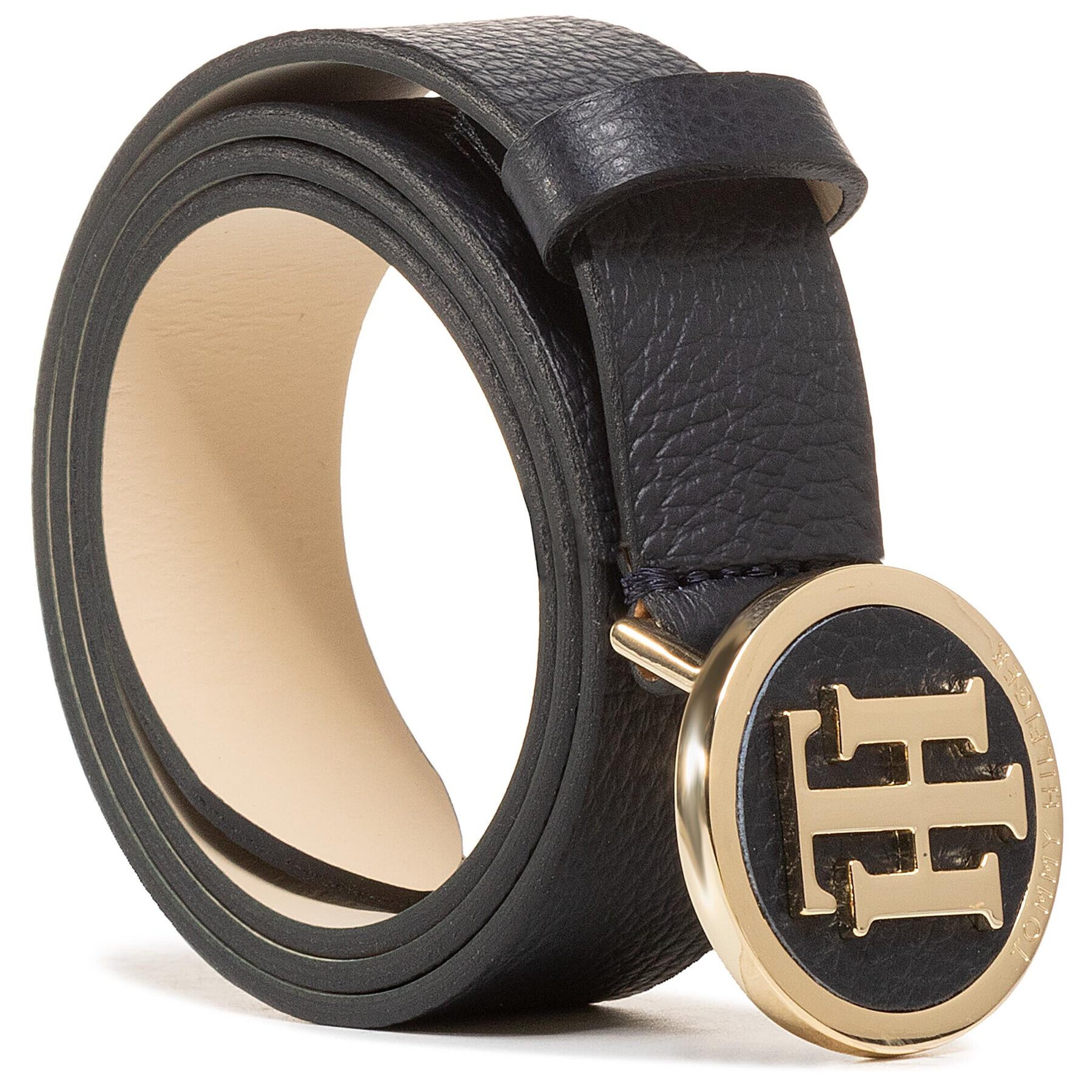 Tommy Hilfiger Дамски колан Th Round Buckle Belt 3.0 AW0AW08605 Тъмносин - Pepit.bg