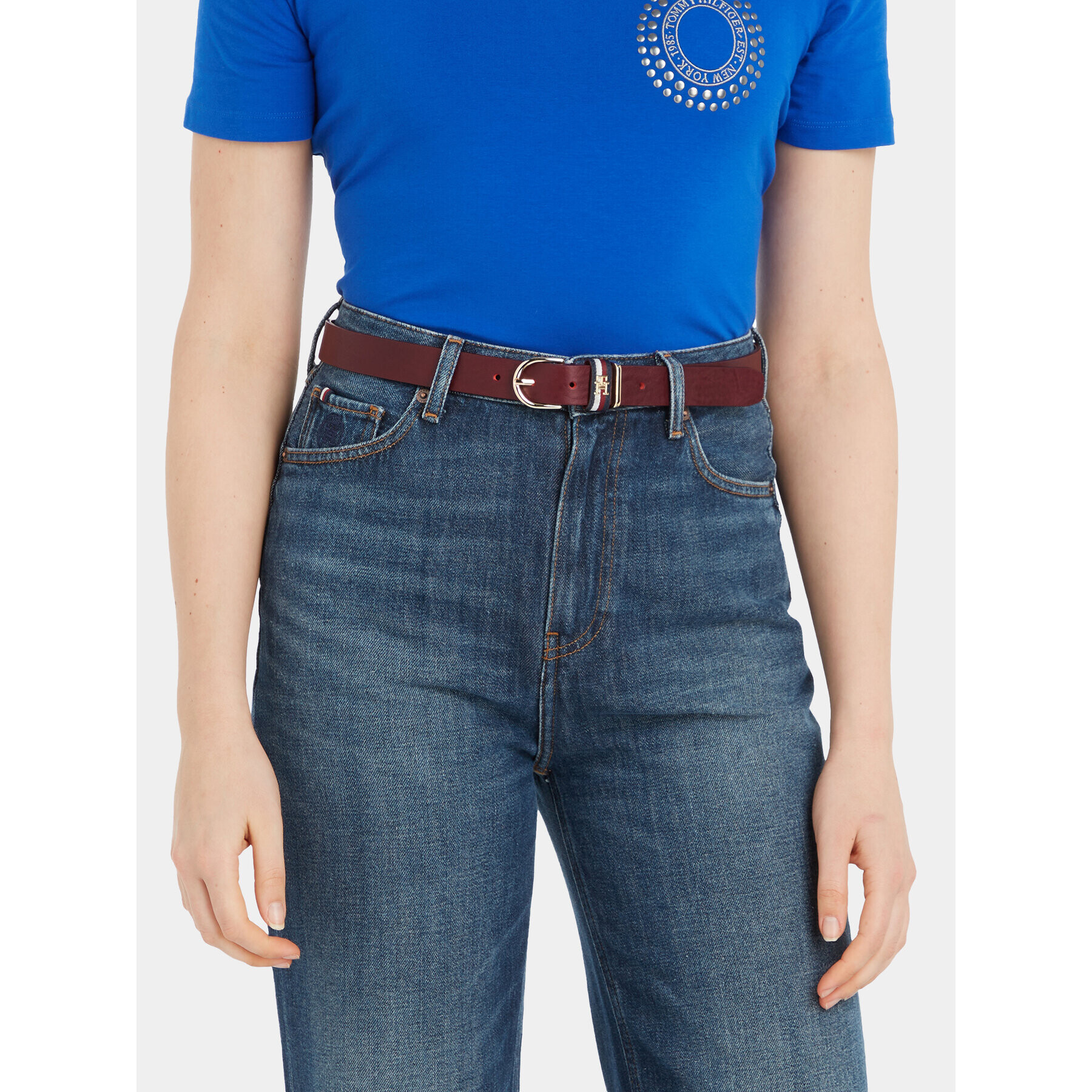 Tommy Hilfiger Дамски колан Th Timeless 2.5 Corp AW0AW15376 Червен - Pepit.bg