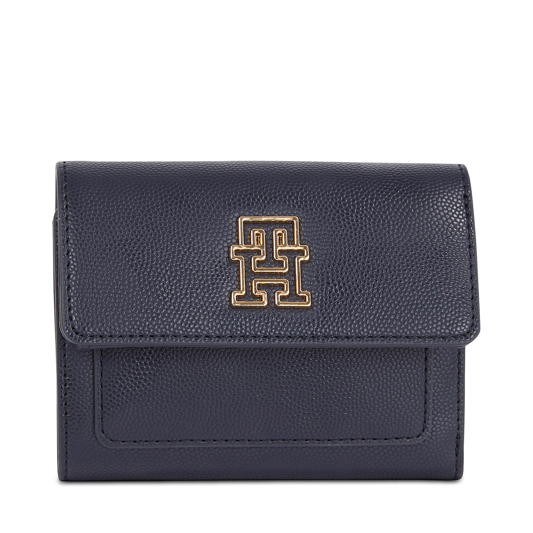 Tommy Hilfiger Дамски портфейл Th Timeless Med Flap W Bill AW0AW15258 Тъмносин - Pepit.bg