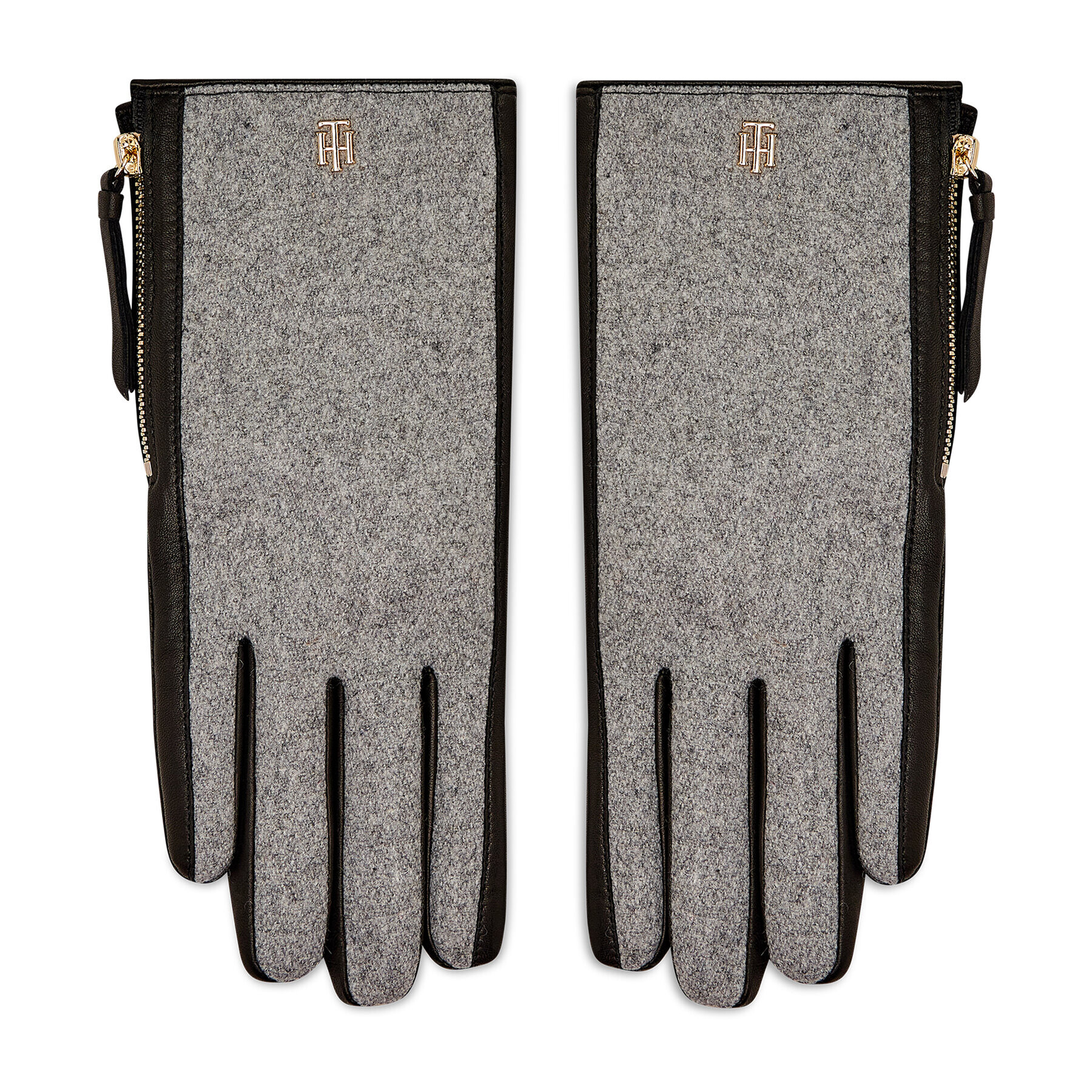 Tommy Hilfiger Дамски ръкавици Th Elevated Mix Gloves AW0AW10734 Сив - Pepit.bg