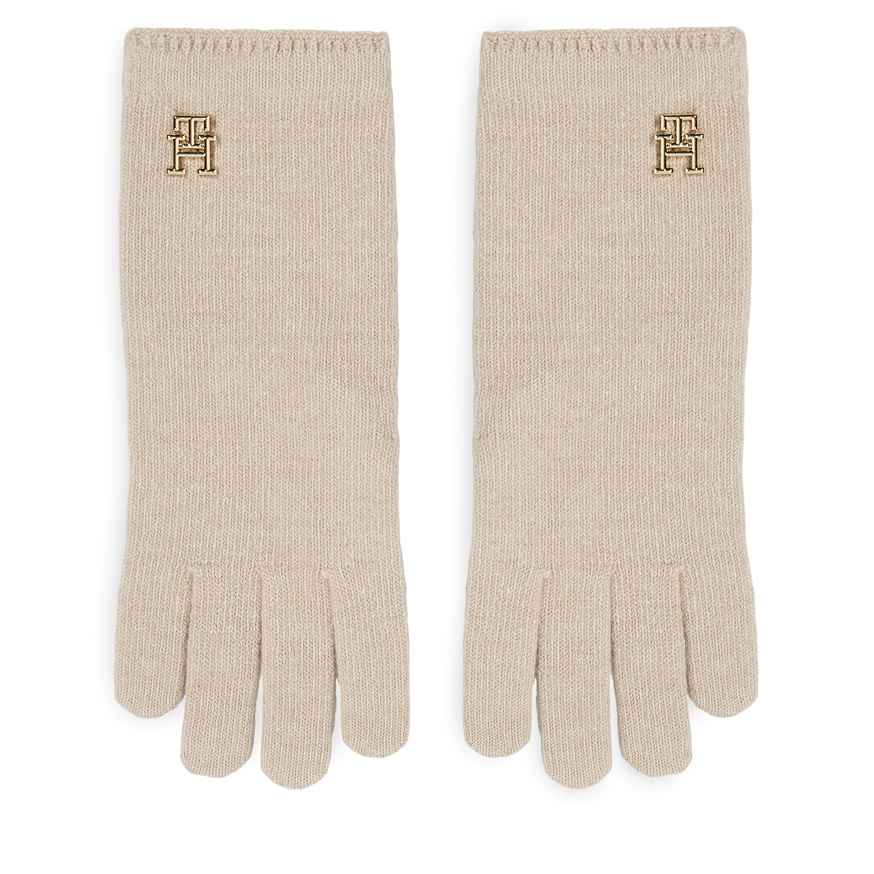 Tommy Hilfiger Дамски ръкавици Limitless Chic Wool Gloves AW0AW15359 Екрю - Pepit.bg