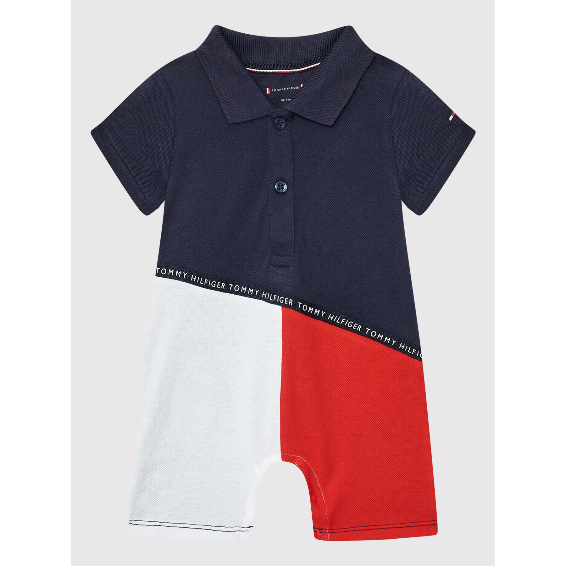 Tommy Hilfiger Детско боди Baby Colorblock KN0KN01426 Тъмносин Regular Fit - Pepit.bg