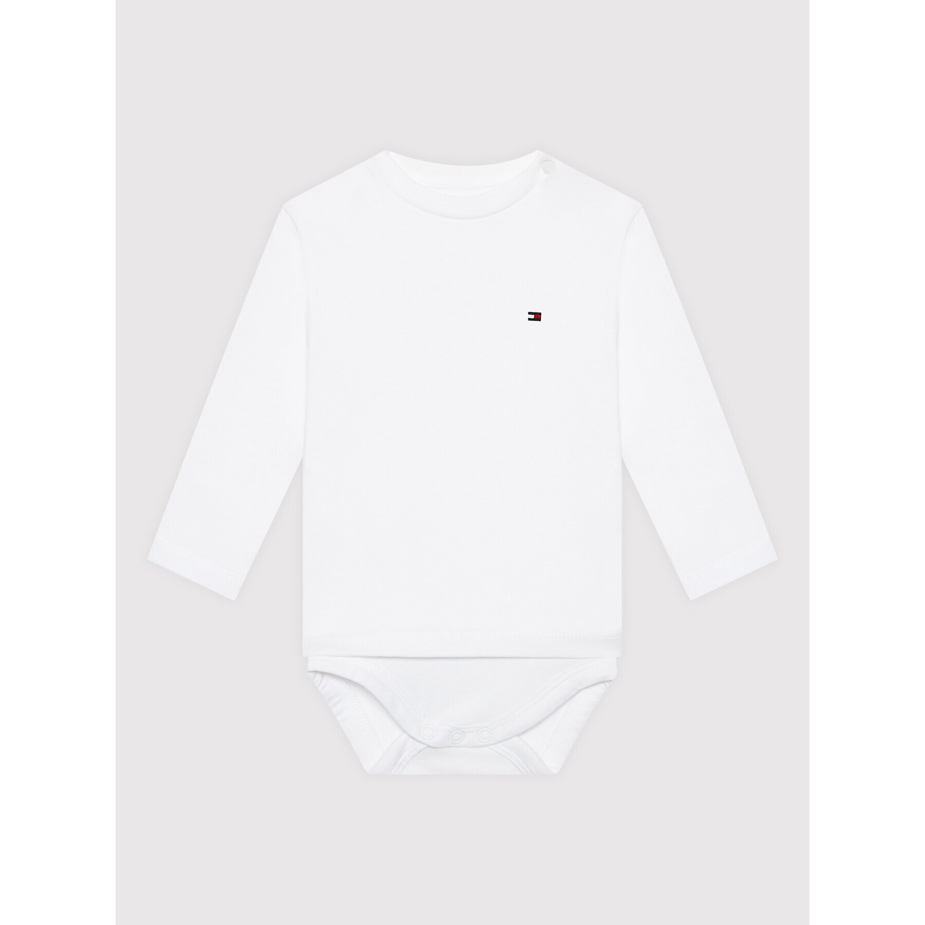 Tommy Hilfiger Детско боди Baby Solid KN0KN01408 Бял Regular Fit - Pepit.bg