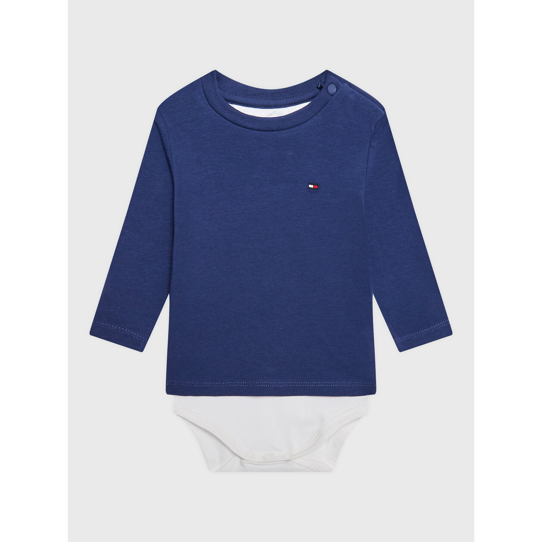 Tommy Hilfiger Детско боди Baby Solid KN0KN01408 Син Regular Fit - Pepit.bg