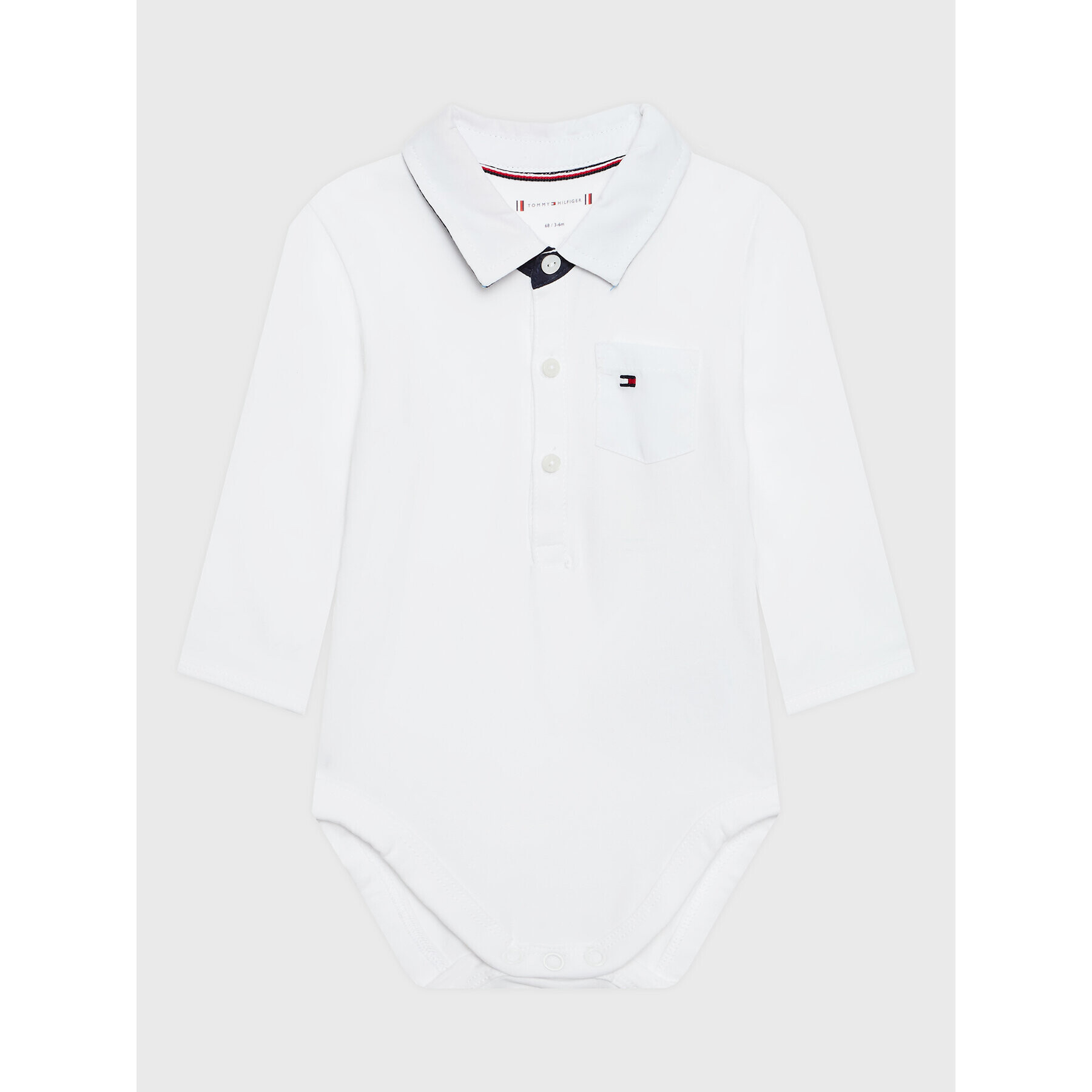 Tommy Hilfiger Детско боди Poplin Collar KN0KN01183 Бял Regular Fit - Pepit.bg