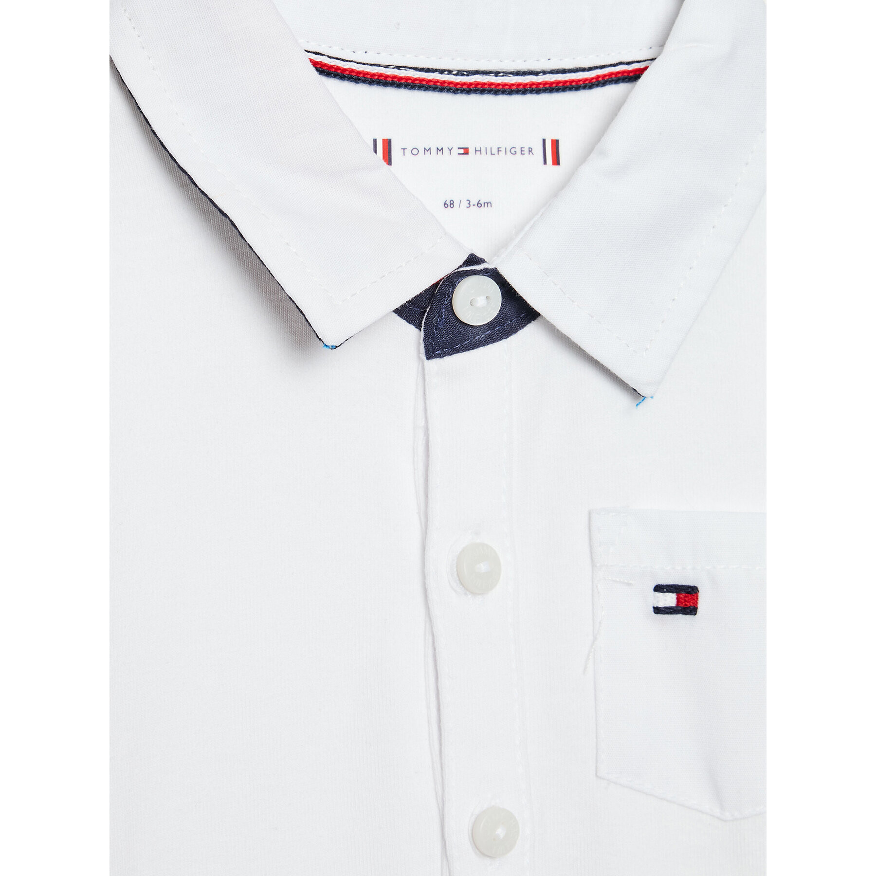 Tommy Hilfiger Детско боди Poplin Collar KN0KN01183 Бял Regular Fit - Pepit.bg