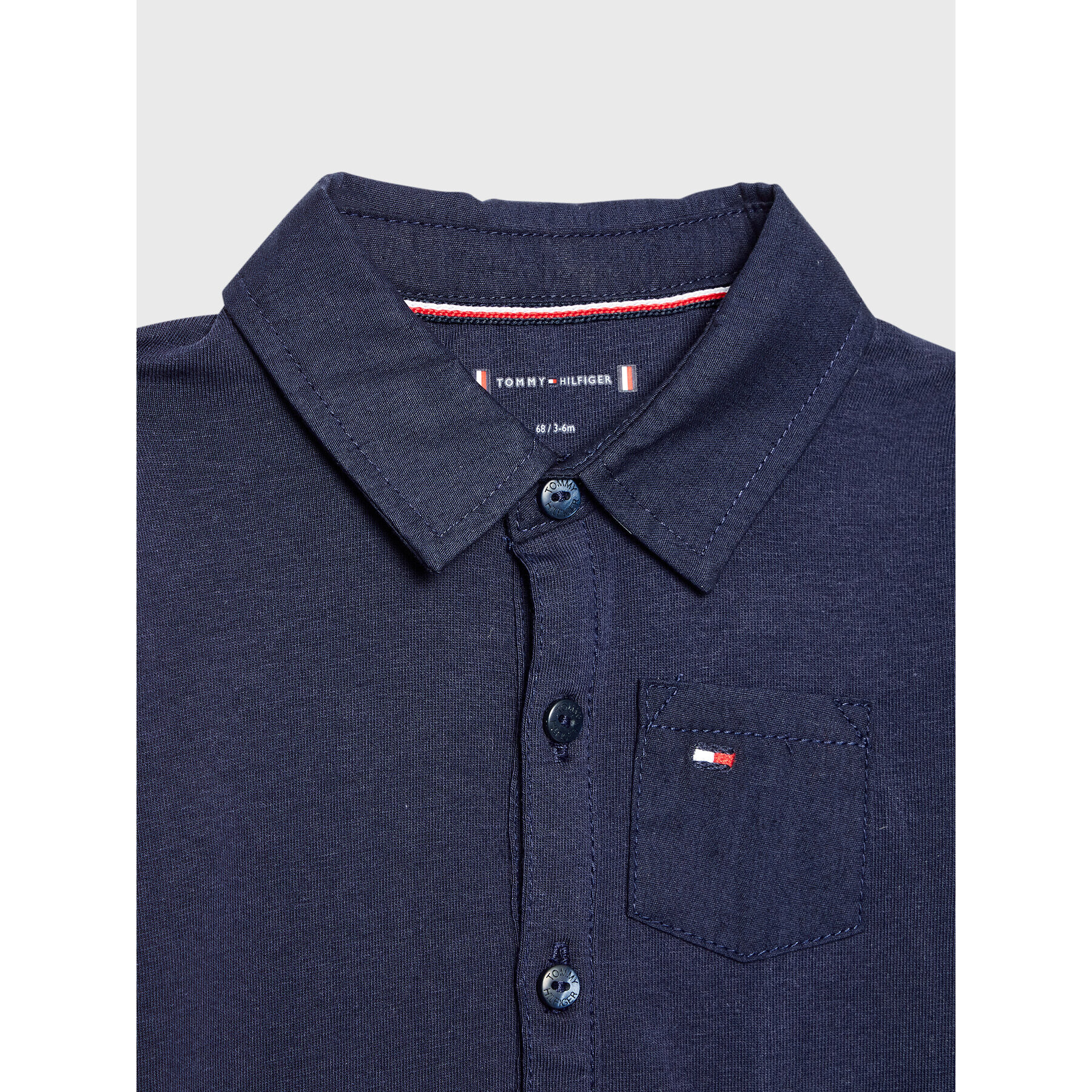 Tommy Hilfiger Детско боди Poplin Collar KN0KN01183 Тъмносин Regular Fit - Pepit.bg