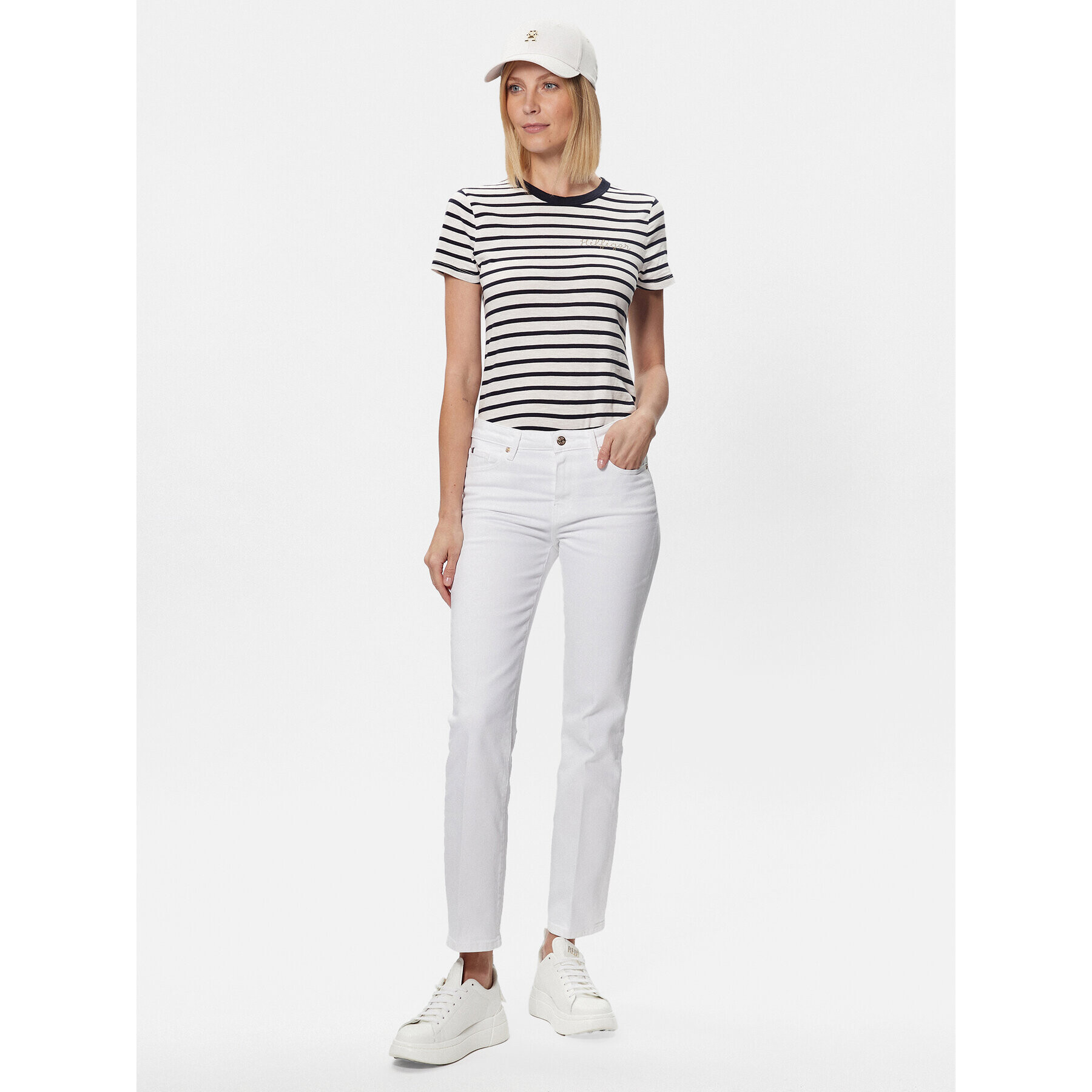 Tommy Hilfiger Дънки WW0WW38164 Бял Bootcut Fit - Pepit.bg