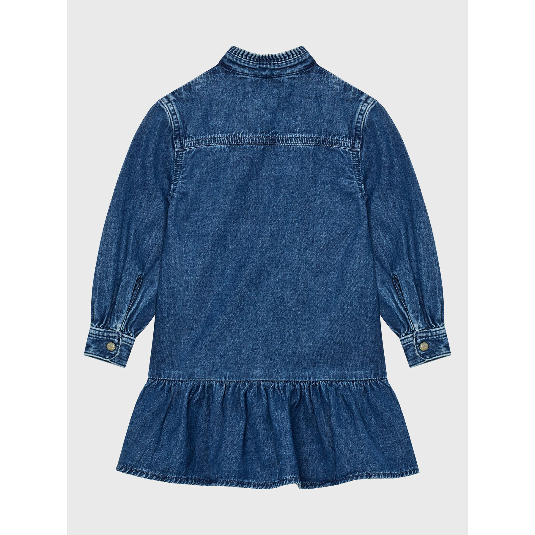 Tommy Hilfiger Дънкова рокля Denim Frill Collar KG0KG07026 M Син Regular Fit - Pepit.bg