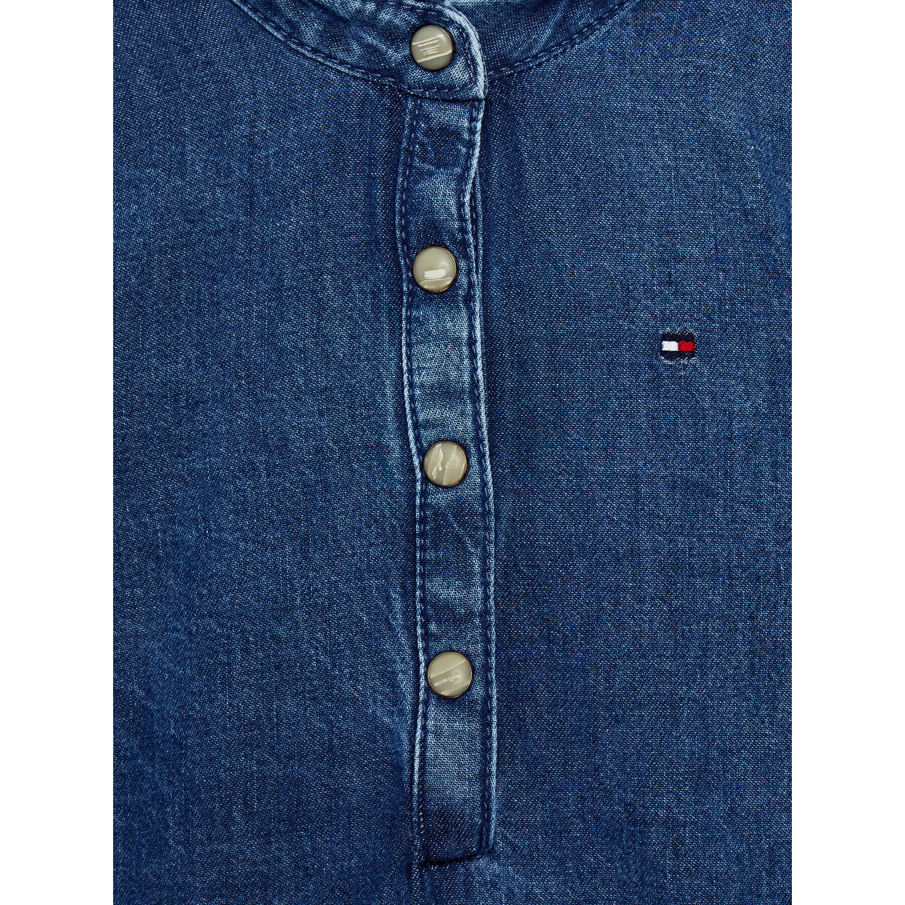 Tommy Hilfiger Дънкова рокля Denim Frill Collar KG0KG07026 M Син Regular Fit - Pepit.bg