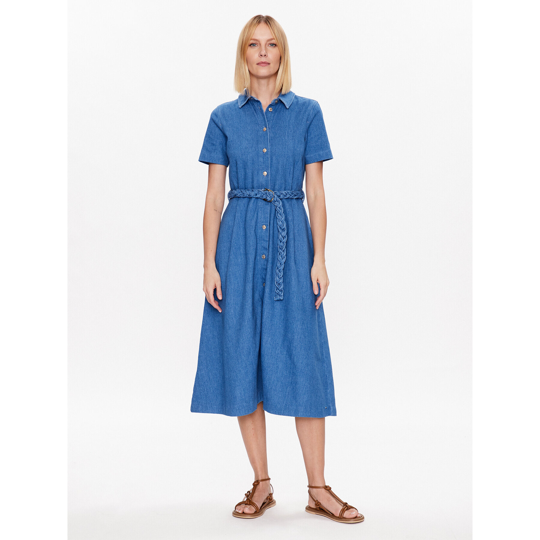 Tommy Hilfiger Дънкова рокля WW0WW38188 Син Regular Fit - Pepit.bg
